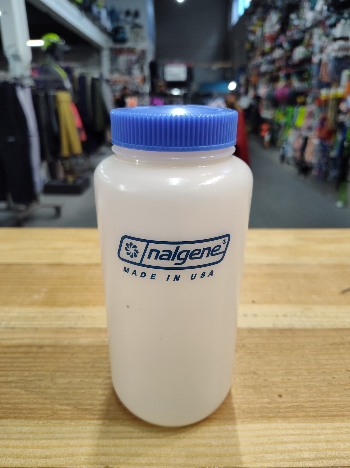 Vintage Nalgene UVPE 32oz 1000mL Water Bottle Made USA Blue Cap Collectible