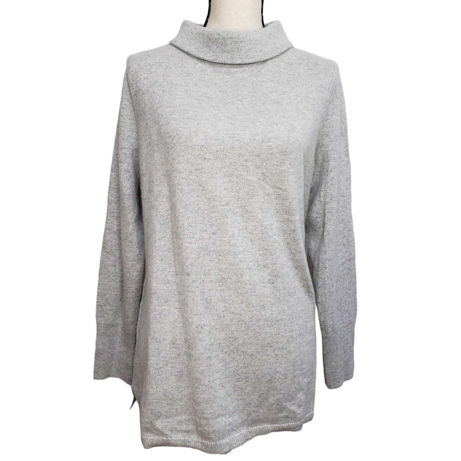 Talbots Pullover Sweater NEW Gray Cashmere XLp L/S Cowl Mock Neck NWT $169 Talbots Pullover Sweater NEW Gray Cashmere XLp L/S Cowl Mock Neck NWT $169
