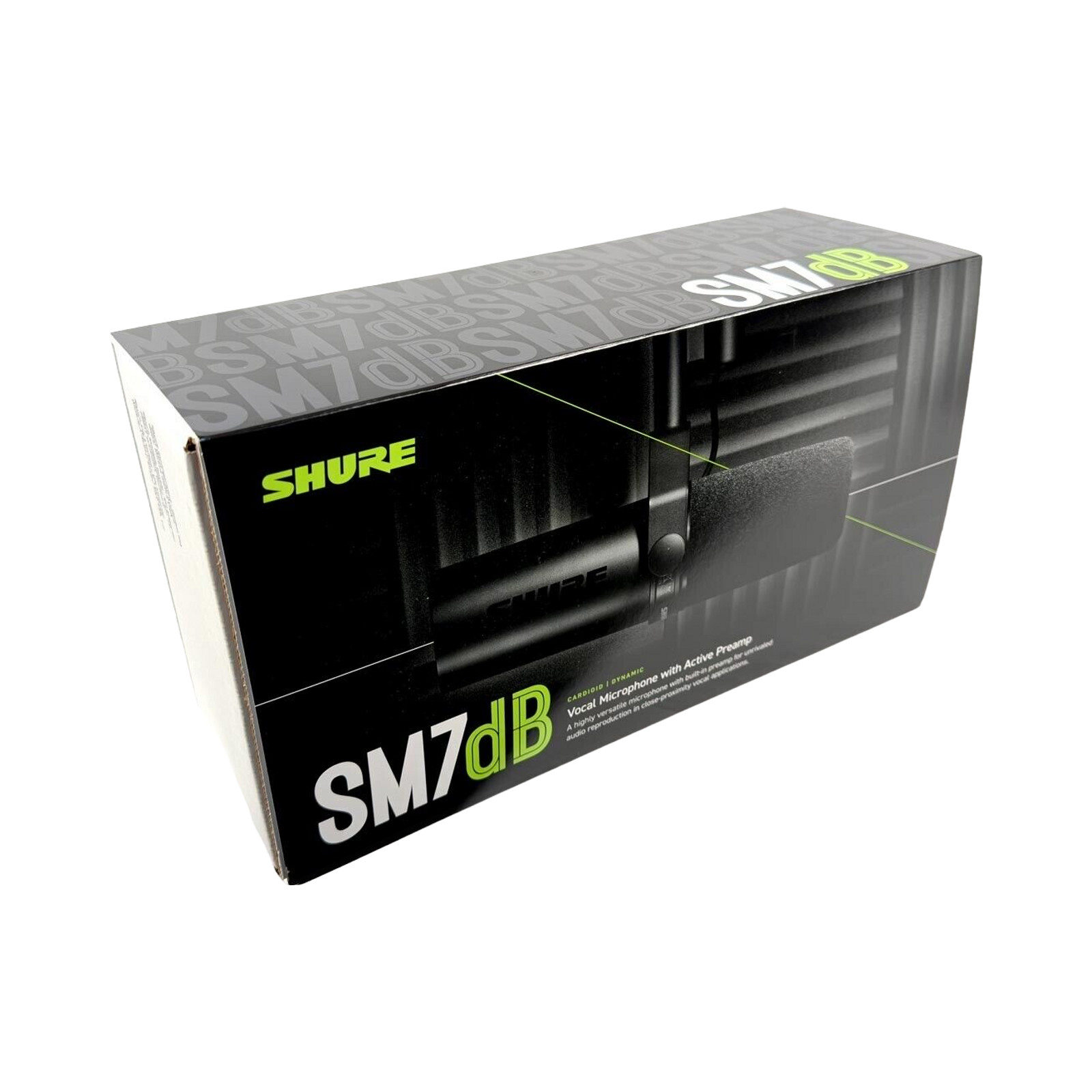 Shure SM7dB Dynamic Microphone Preamp Stream Podcast Recording Black Authentic