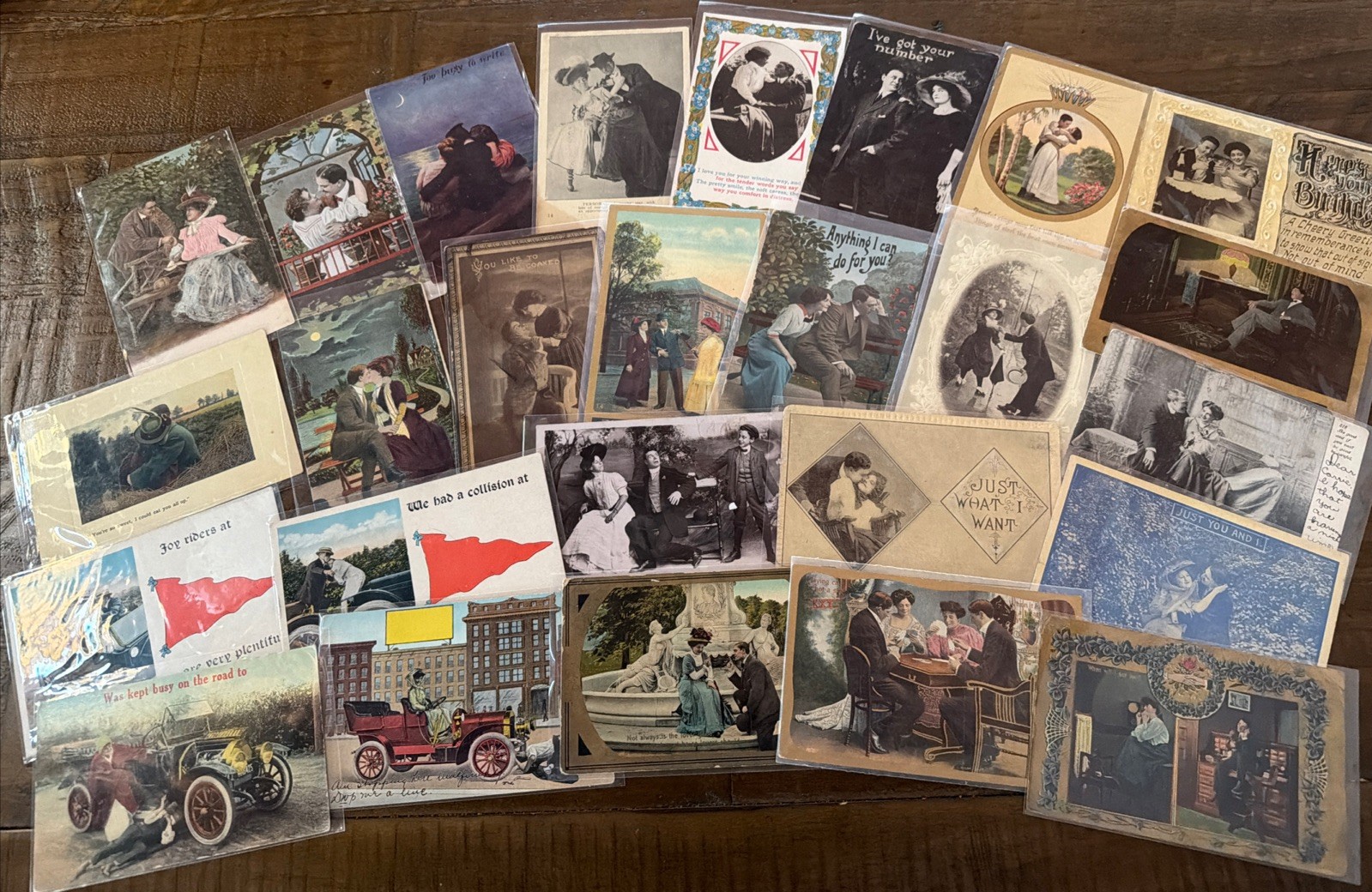 Lot of 25 Vintage Romance Postcards Antique Love~Romantic~Men ~Women~s-822