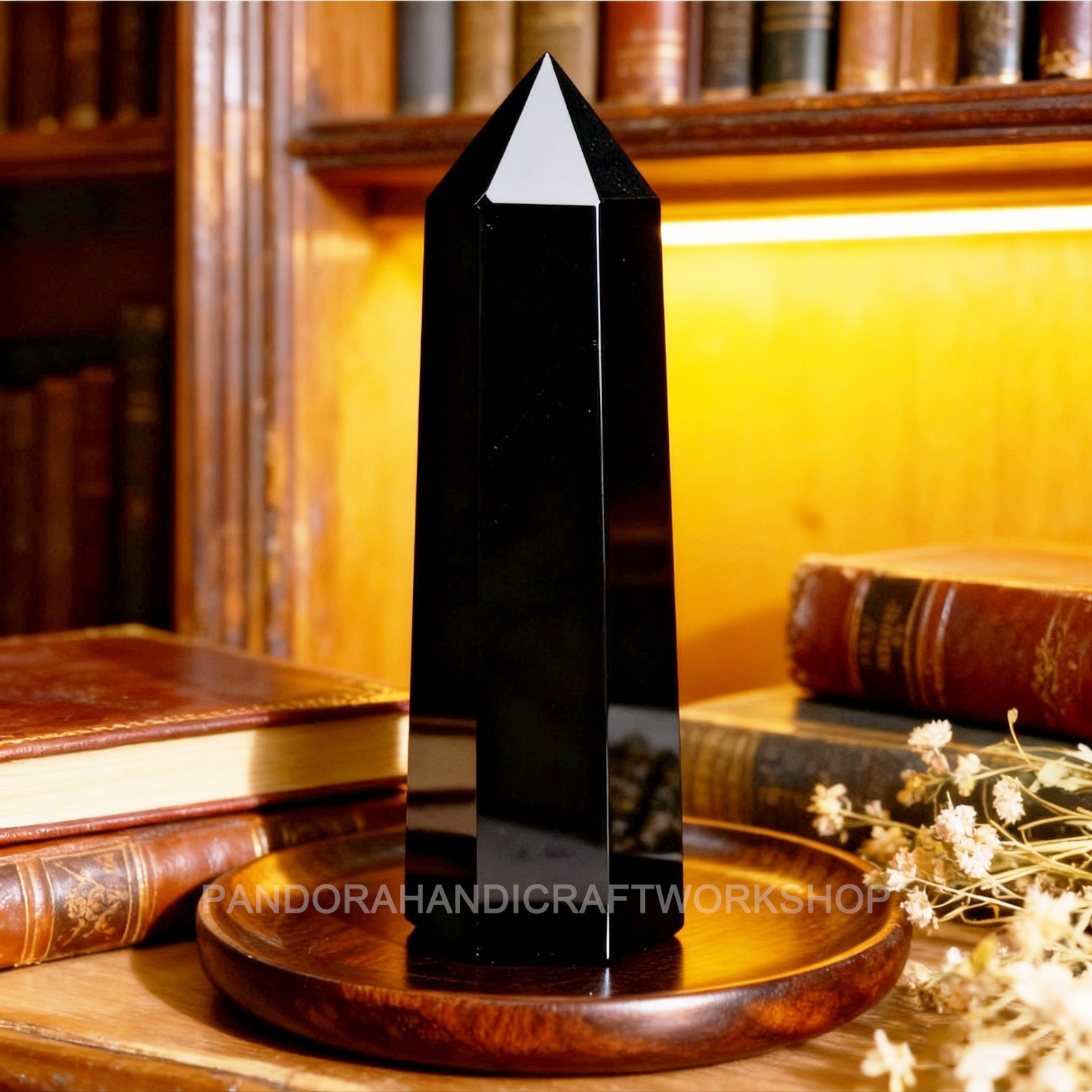 Black Obsidian Crystal Tower Point Healing Crystal Obelisk Gemstone Tower Wand Black Obsidian Crystal Tower Point Healing Crystal Obelisk Gemstone Tower Wand