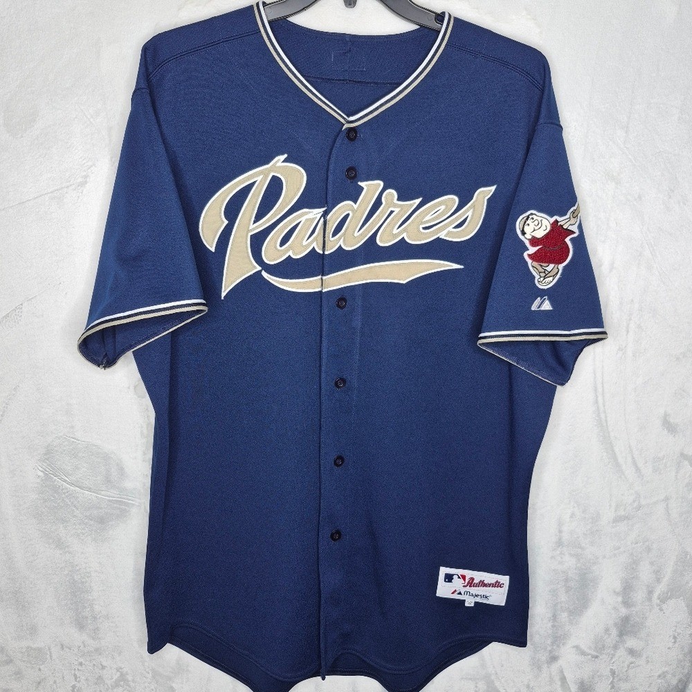 Vintage Majestic San Diego Padres Authentic Jersey XL 52 Navy Swinging Friar