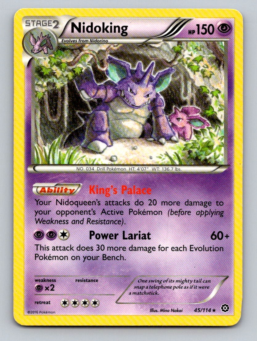 Nidoking 45/114 Rare Steam Siege Pokemon Moderately Played