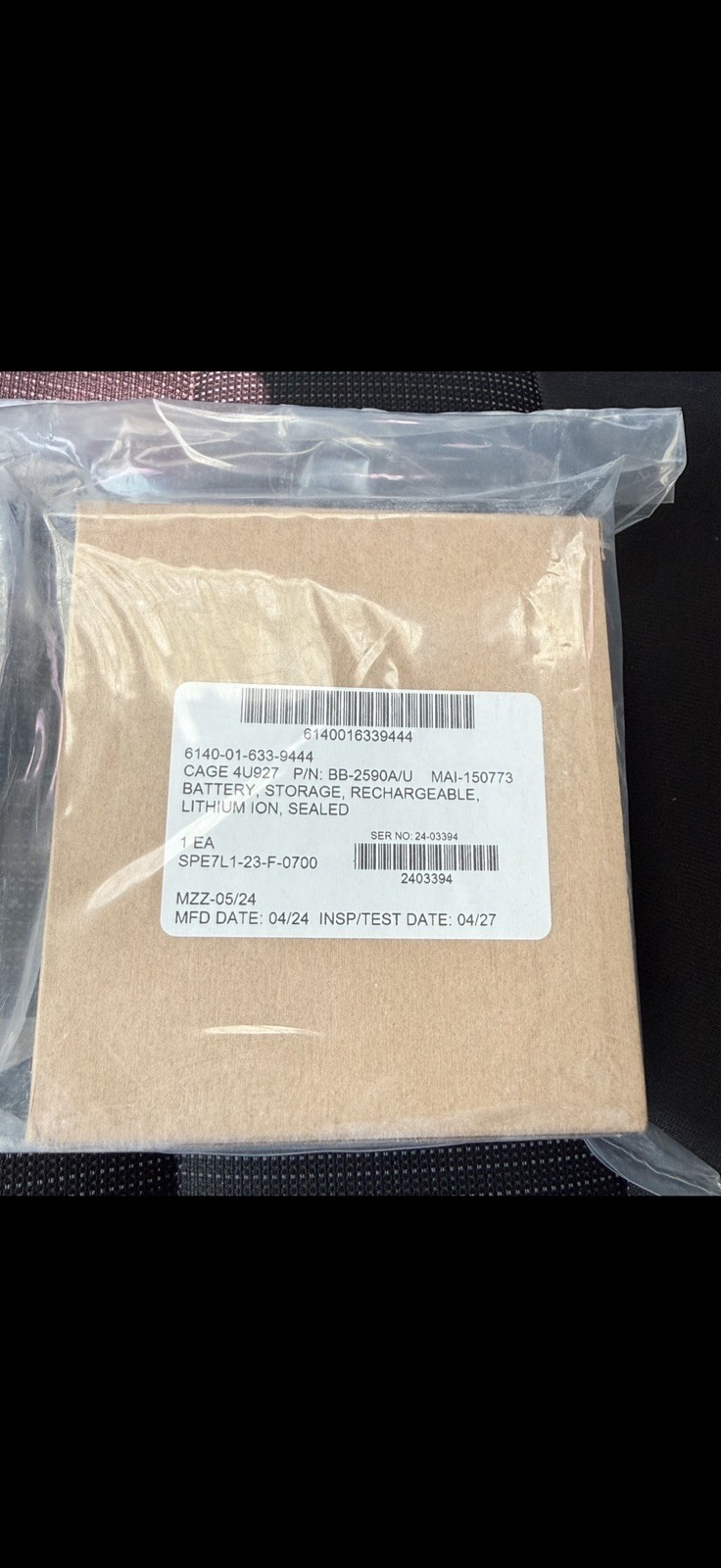 Bren-Tronics BB-2590A/U 7.5 Ah, Rechargeable Lithium-Ion Battery, 251 Wh