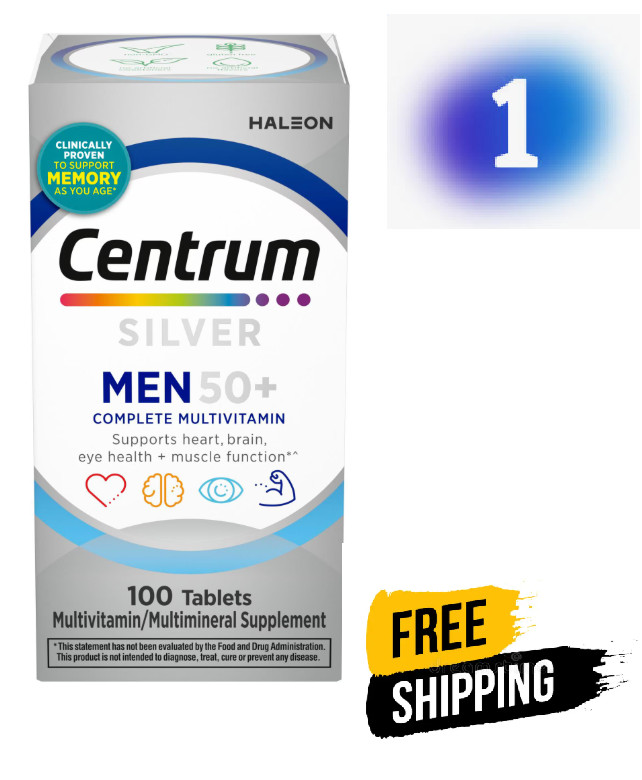 Centrum Silver Mens 50 Plus Multivitamin With Vitamin B & D3, 100 Count
