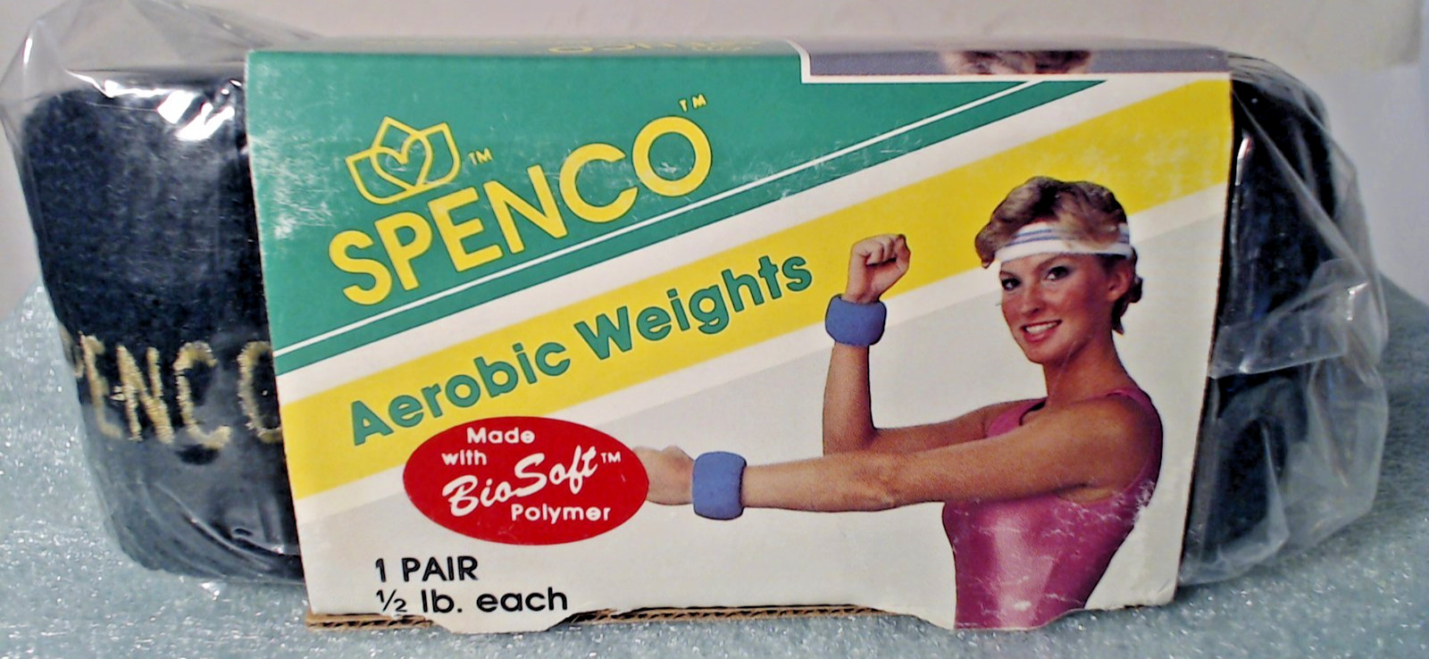 VTG 1986 Spenco Aerobic Ankle Wrist Weights Original Pack USA Black 1/2 lb each
