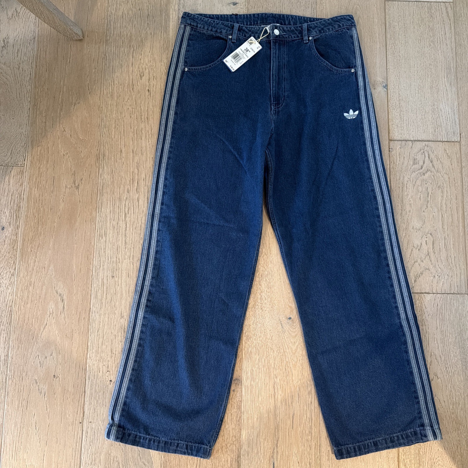 Men\'s Adidas Originals Blue Firebird Adicolor Denim Jeans Pants KD1499 New Men\'s Adidas Originals Blue Firebird Adicolor Denim Jeans Pants KD1499 New