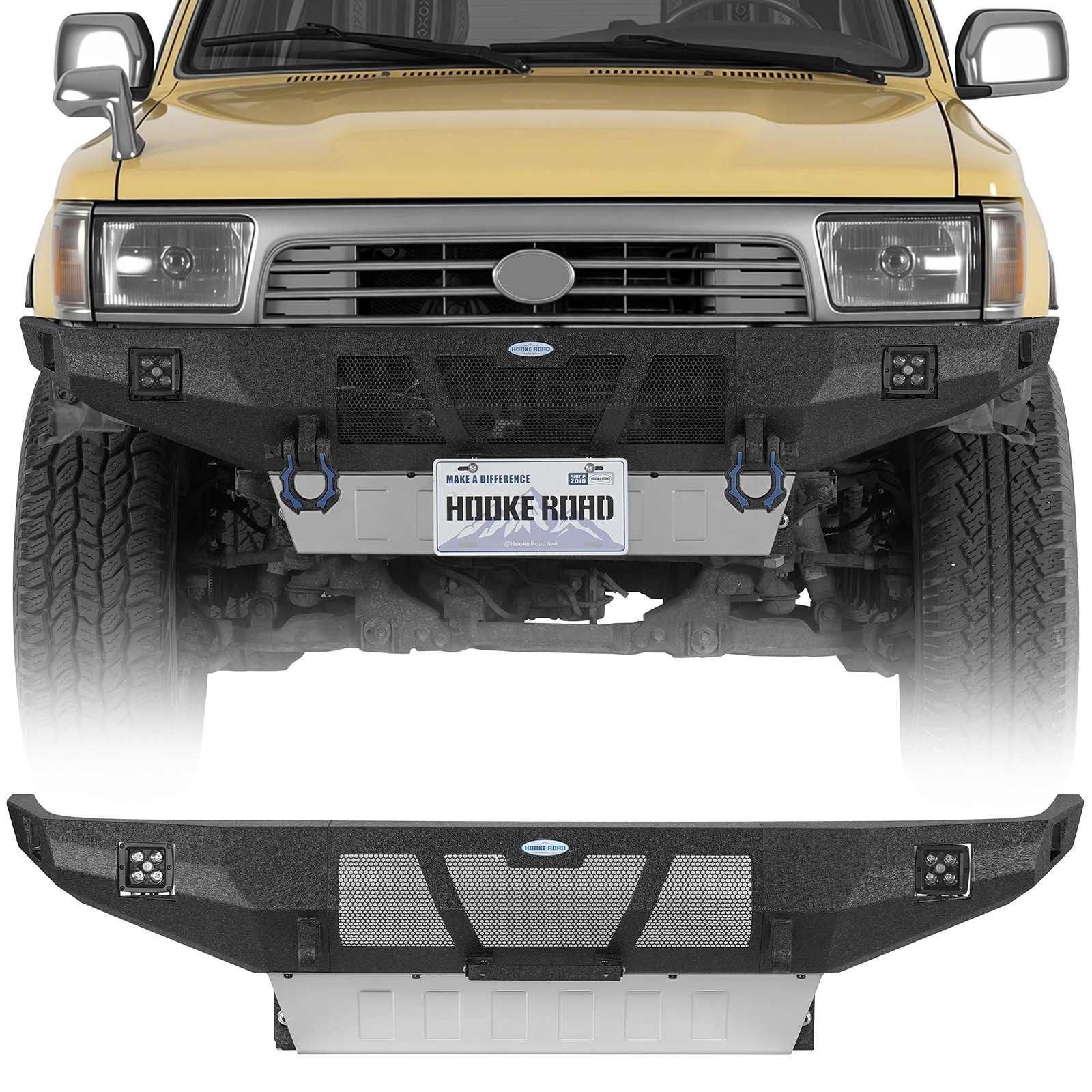 Grizzly Front Bumper For Toyoto 4runner 1990-95 – LEDs, Turn Signals, Skid Plate