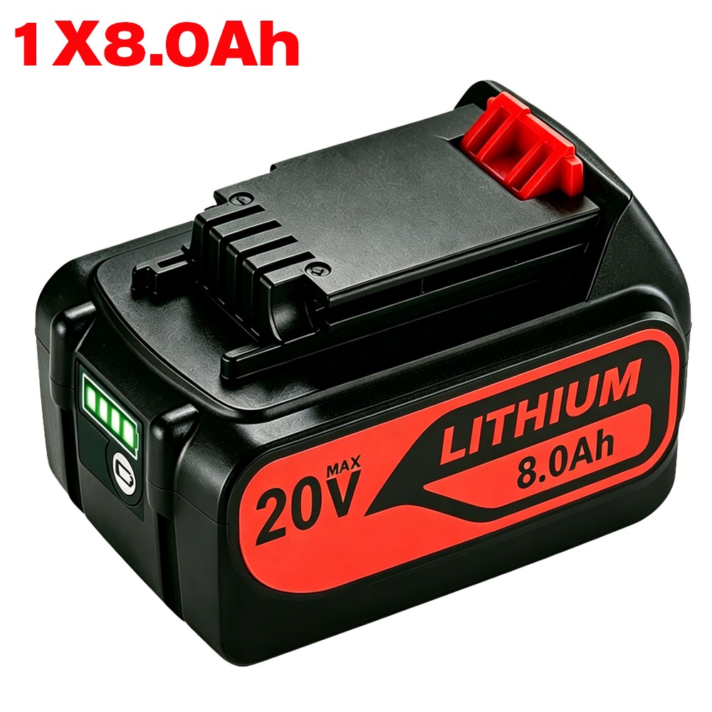 Pack 8.0AH 20V MAX For Black & Decker 20Volt Lithium Battery LBXR20 LB2X4020 8Ah