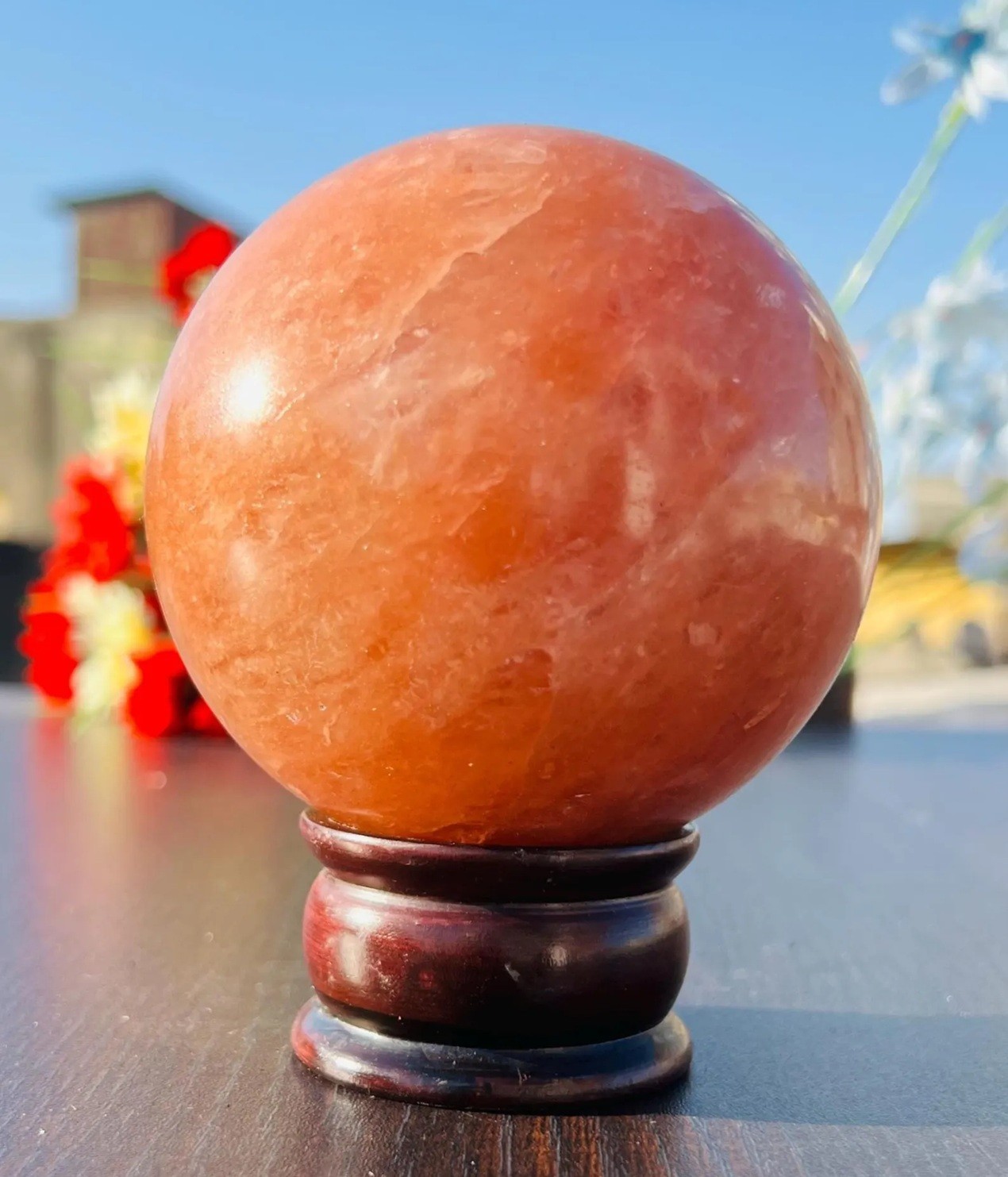 Large 95MM Natural Orange Quartz Crystal Sphere Metaphysical Healing Stone Ball Large 95MM Natural Orange Quartz Crystal Sphere Metaphysical Healing Stone Ball