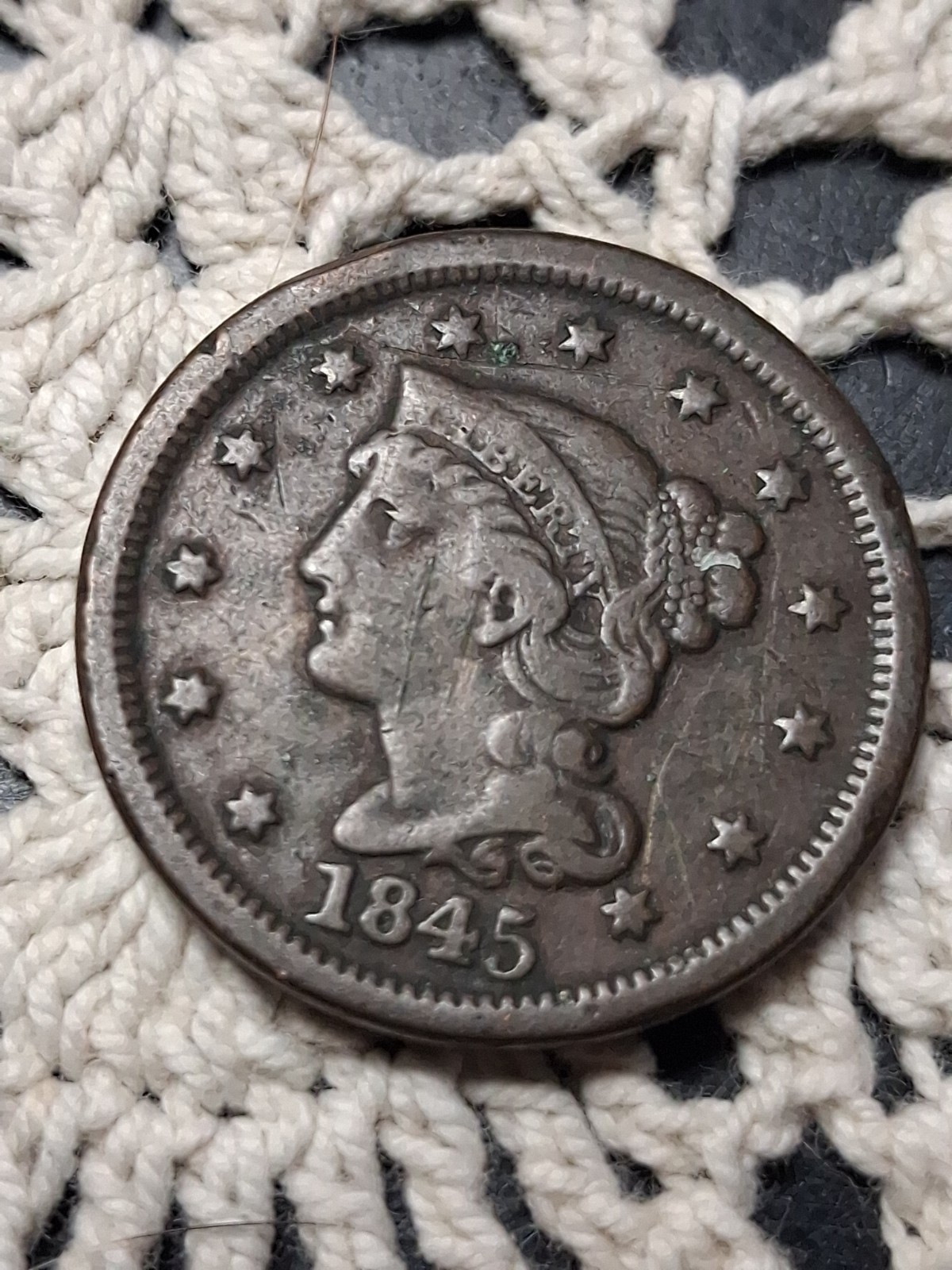 1845 Large Cent Lot#0134 1845 Large Cent Lot#0134