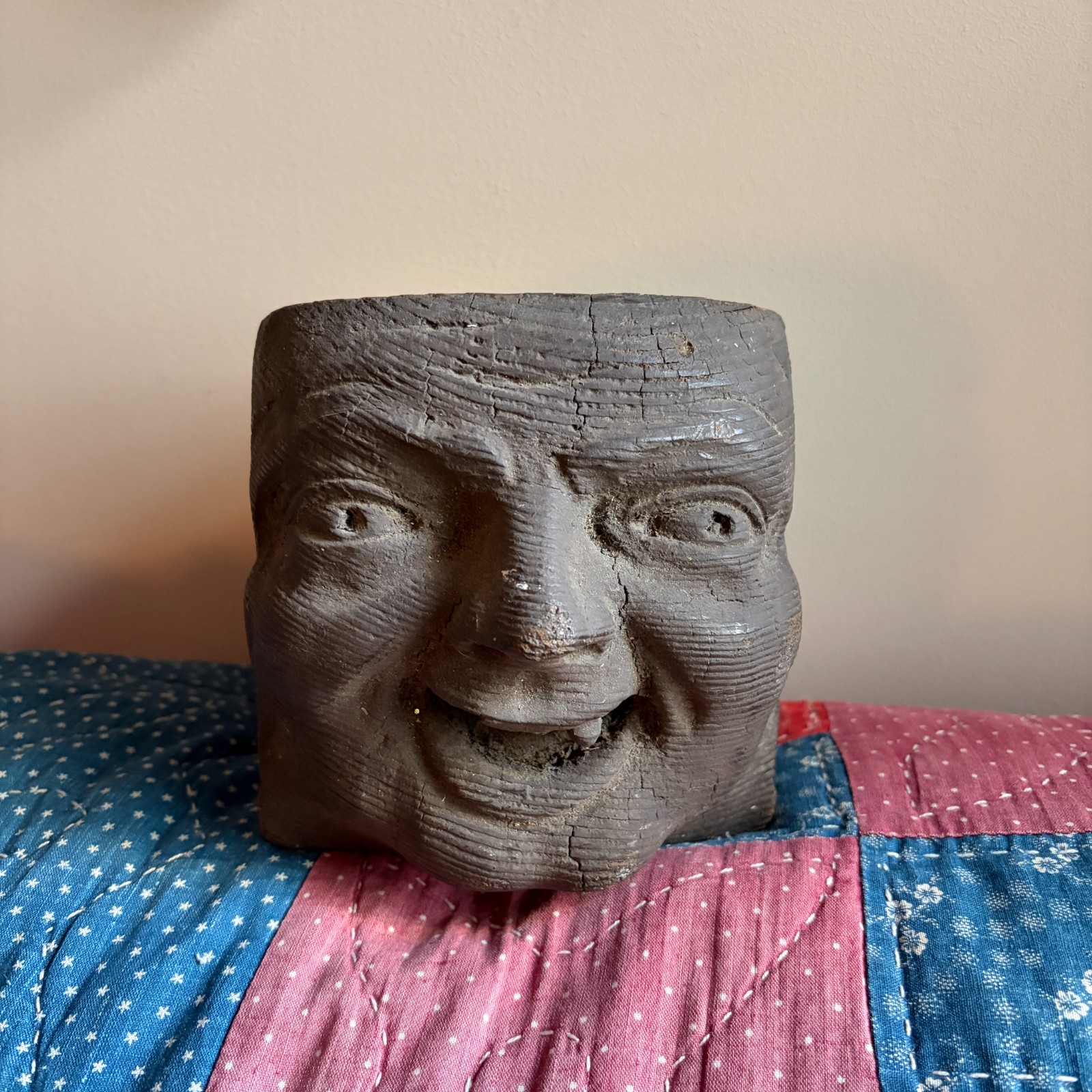 Antique 19th 18th C Grotesque Gargoyle Witch Corbel Architectural Salvage Wood