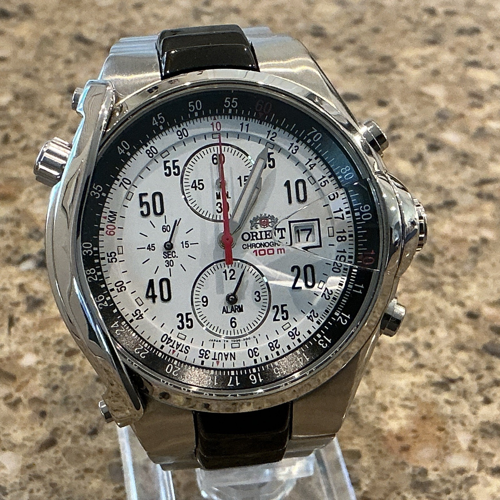 [N MINT w/Box] ORIENT TD0G-C1-B white dial Chronograph Qz Men's watch From JAPAN