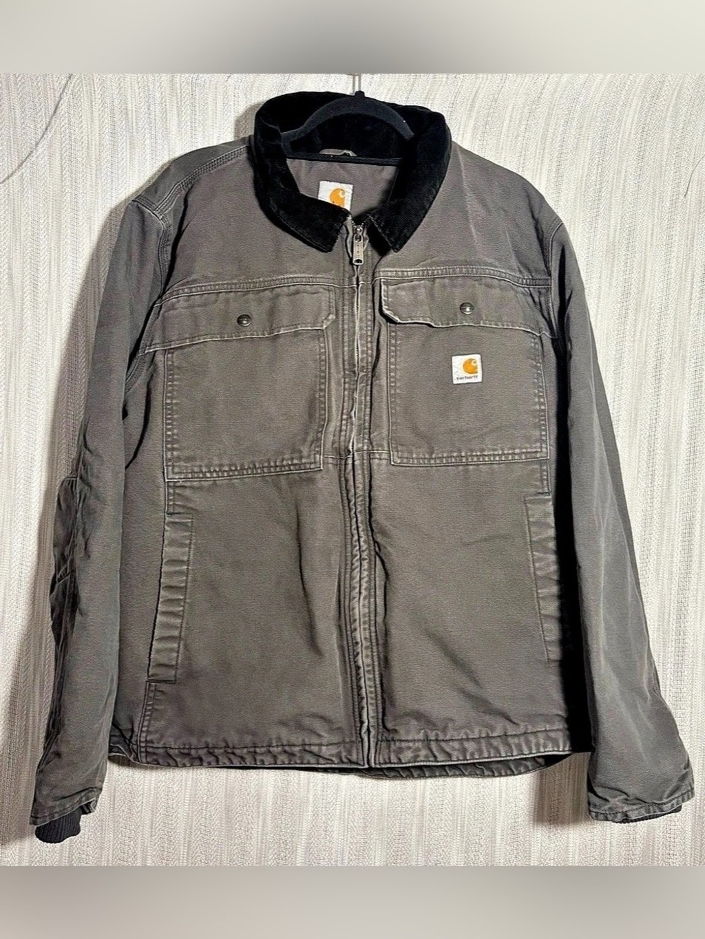Carhartt Iconic J01 Duck Detroit Jacket Men\'s Gray Size Large Carhartt Iconic J01 Duck Detroit Jacket Men\'s Gray Size Large