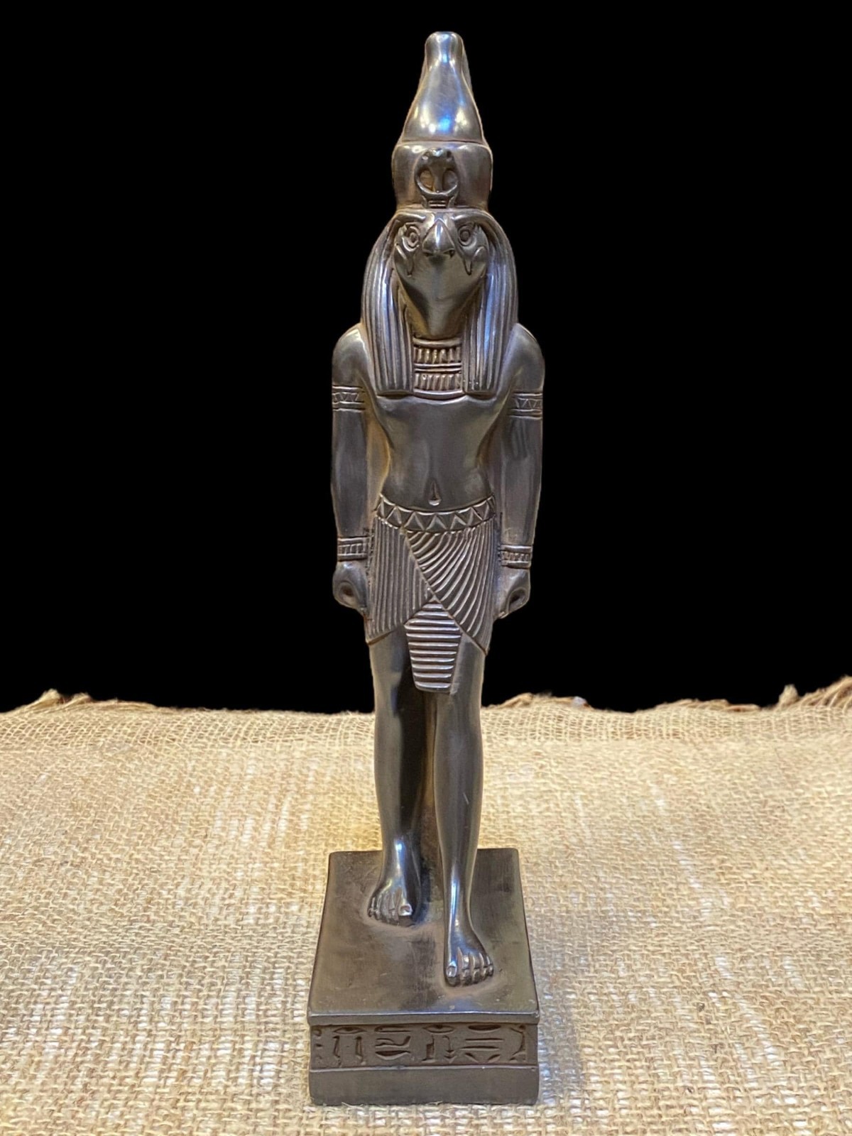 Authentic Ancient Egyptian Antiquities Black Basalt Horus Statue Egyptian BC