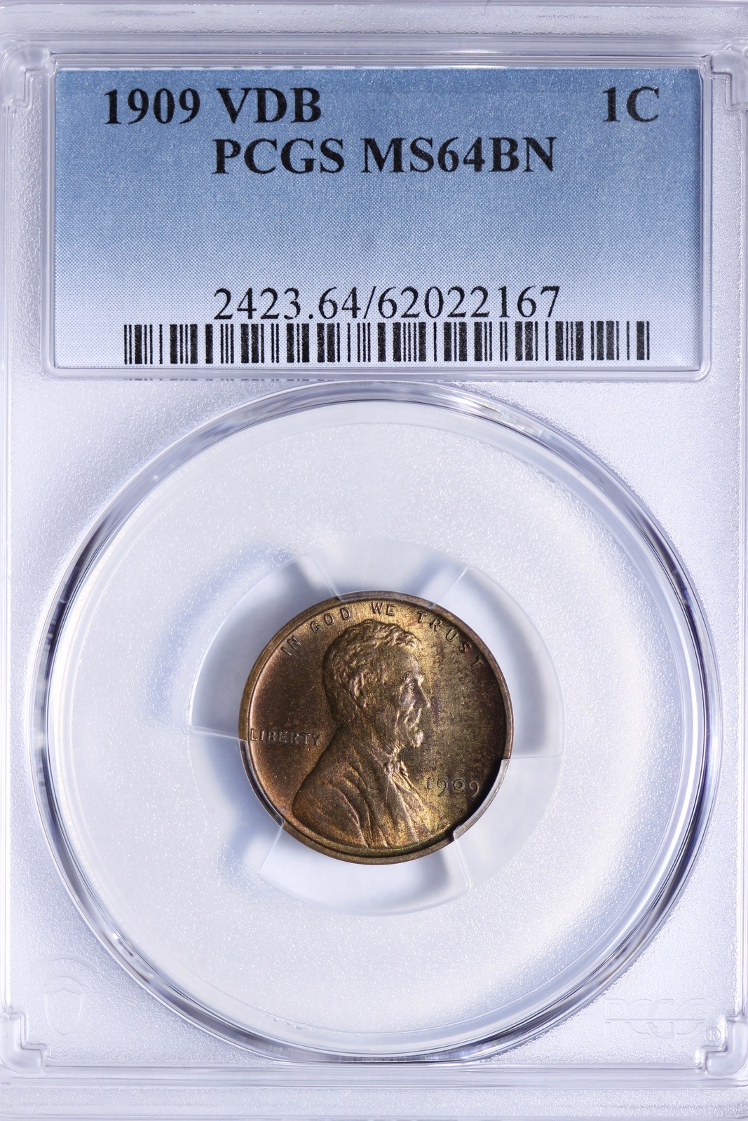 BU 1909 VDB Lincoln Wheat Cent Penny PCGS MS64BN JUMJ