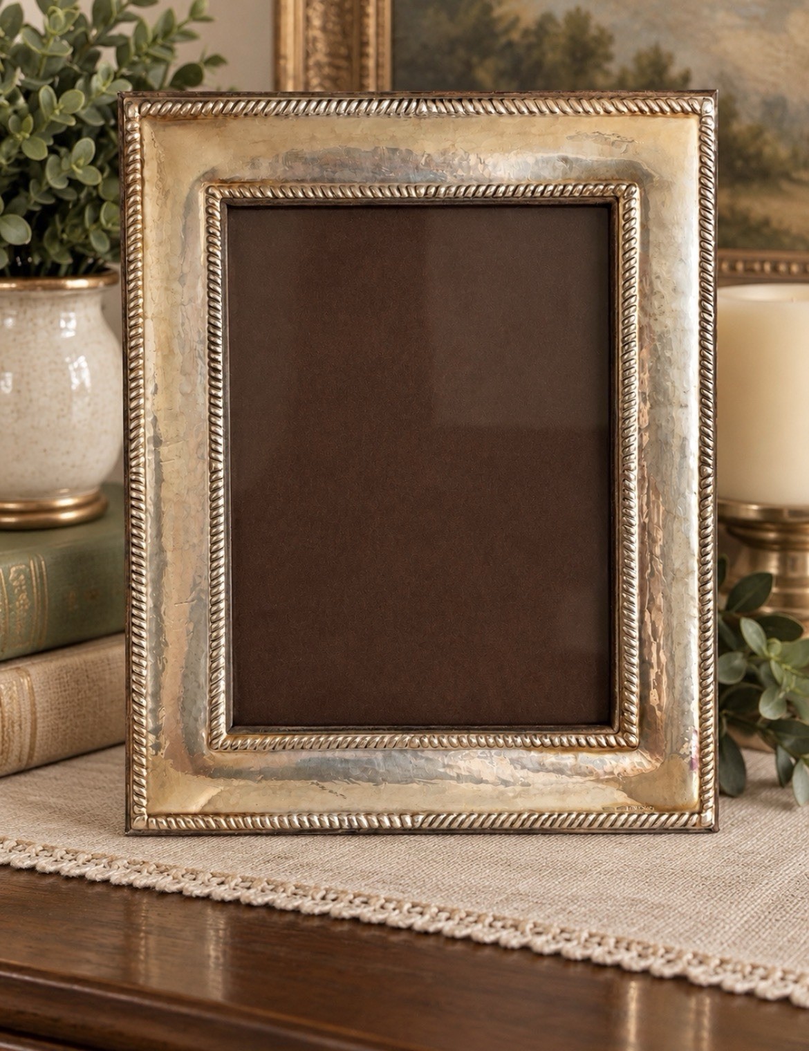 Gorgeous Vintage Ottaviani Sterling Silver Ornate Frame 9.5” x7.5” Made In Italy