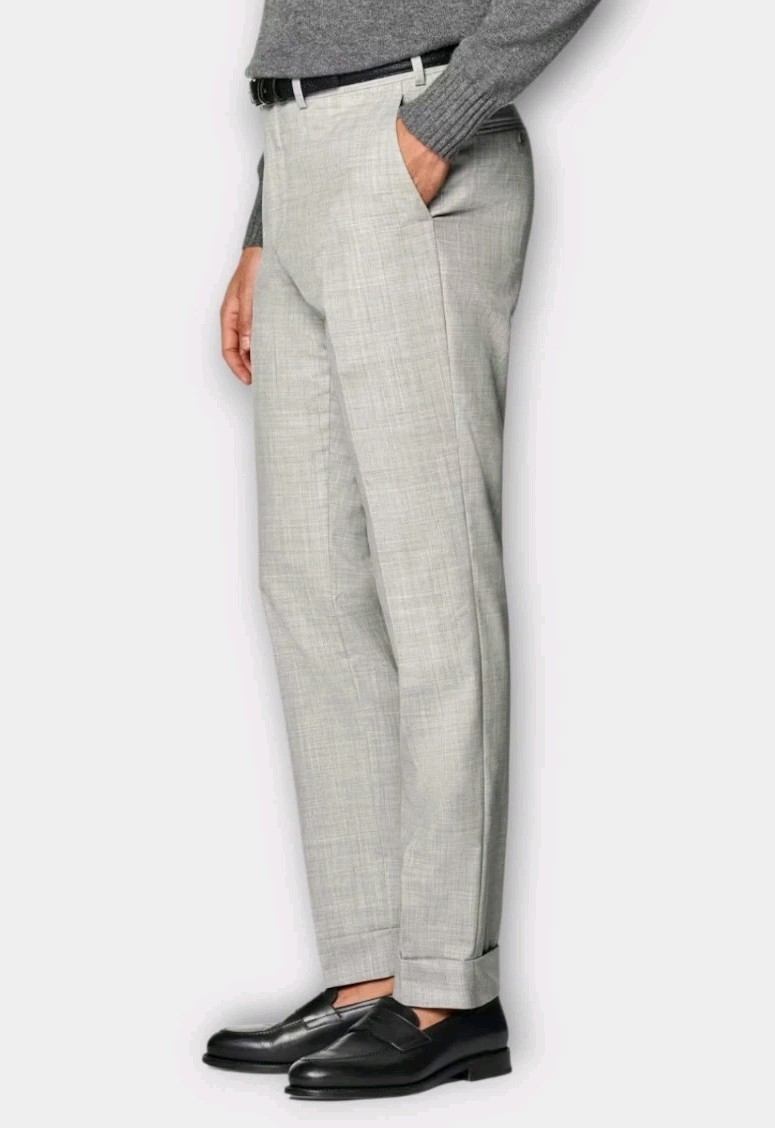 SUITSUPPLY Soho Trousers Men\'s UK 52 / US 36  Wool Tapered Fit Zip Fly Grey