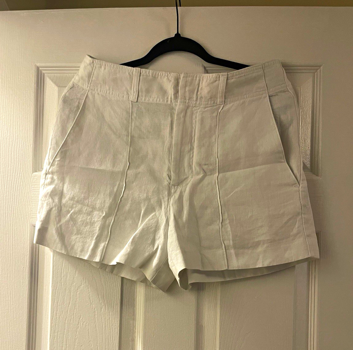 Madewell White Linen Chino Shorts Pleated Front Pockets Womens Size 2 Madewell White Linen Chino Shorts Pleated Front Pockets Womens Size 2