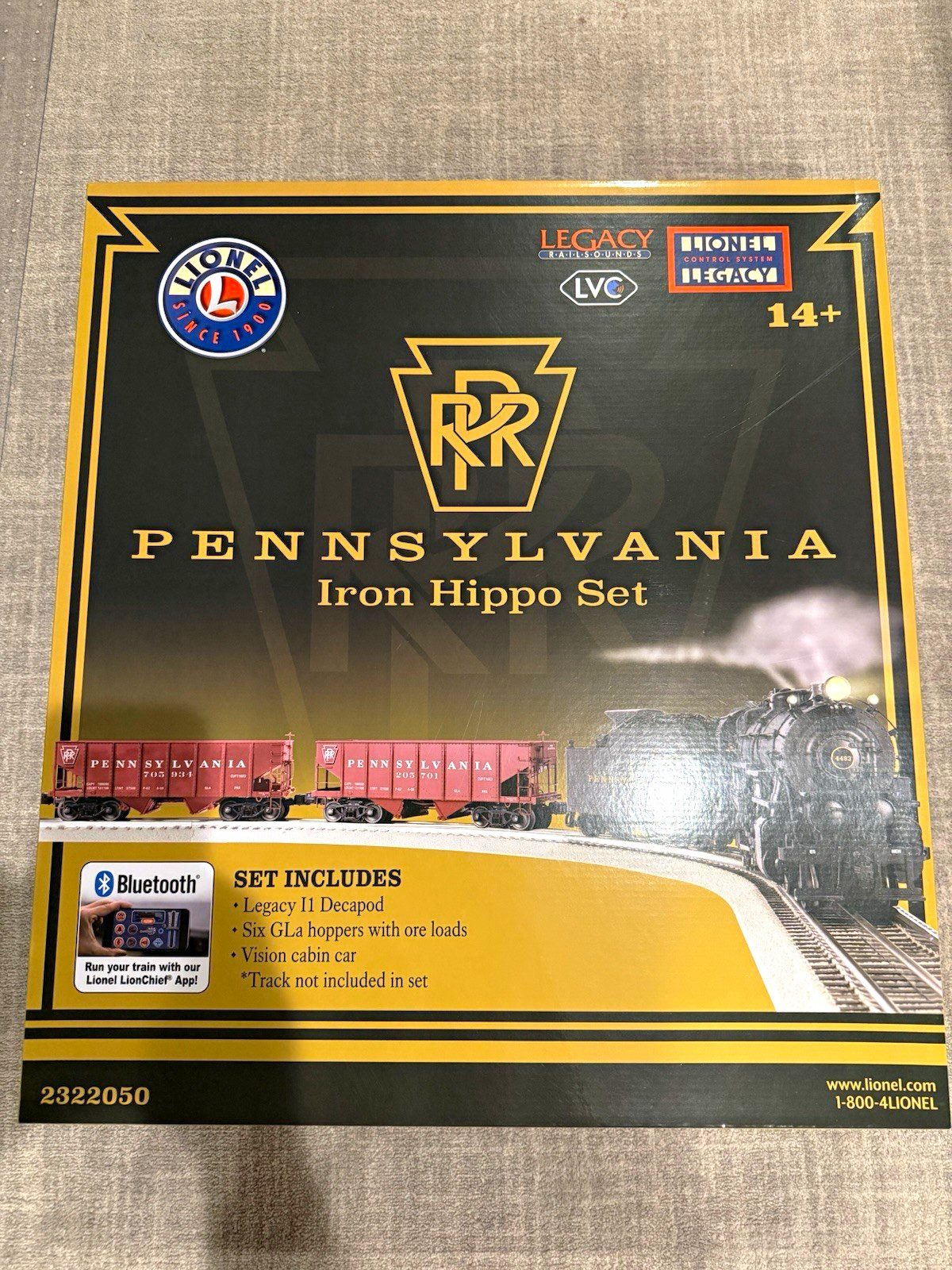 Lionel Pennsylvania Iron Hippo O Gauge Starter Set Legacy Bluetooth 2322050 14+ Lionel Pennsylvania Iron Hippo O Gauge Starter Set Legacy Bluetooth 2322050 14+