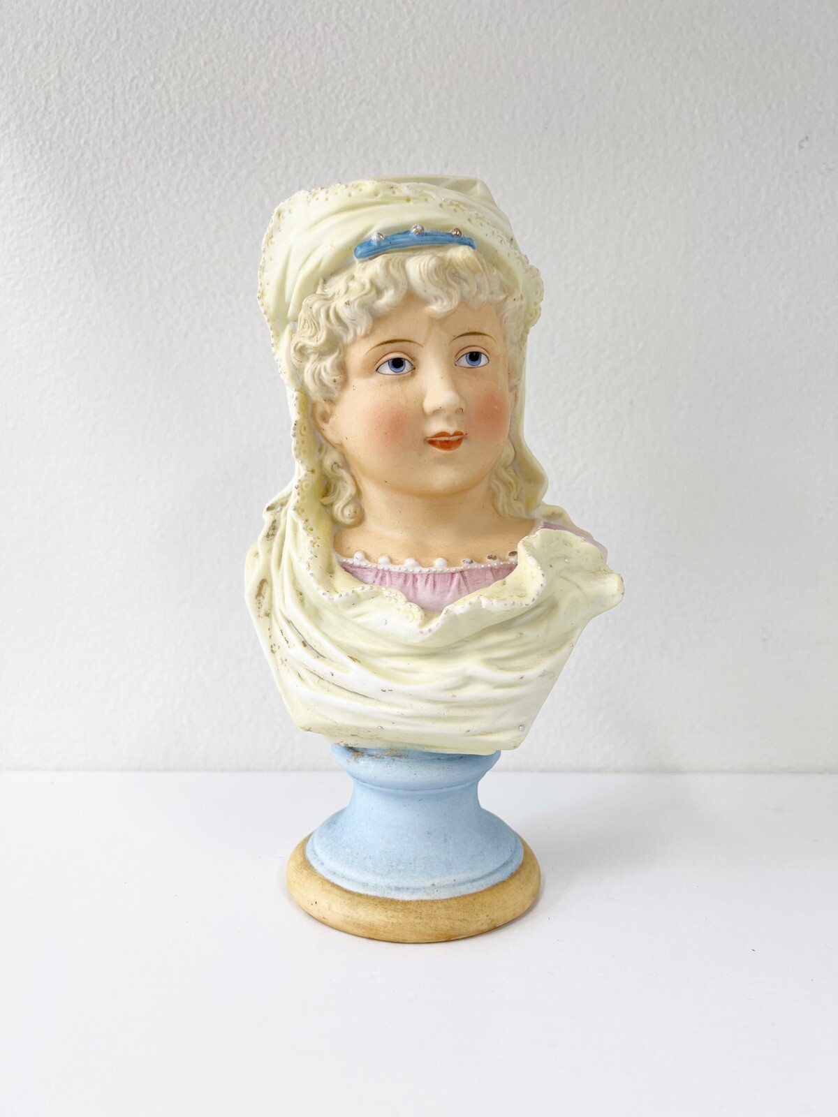 Vintage Piano Baby Bust Figurine Bisque Porcelain