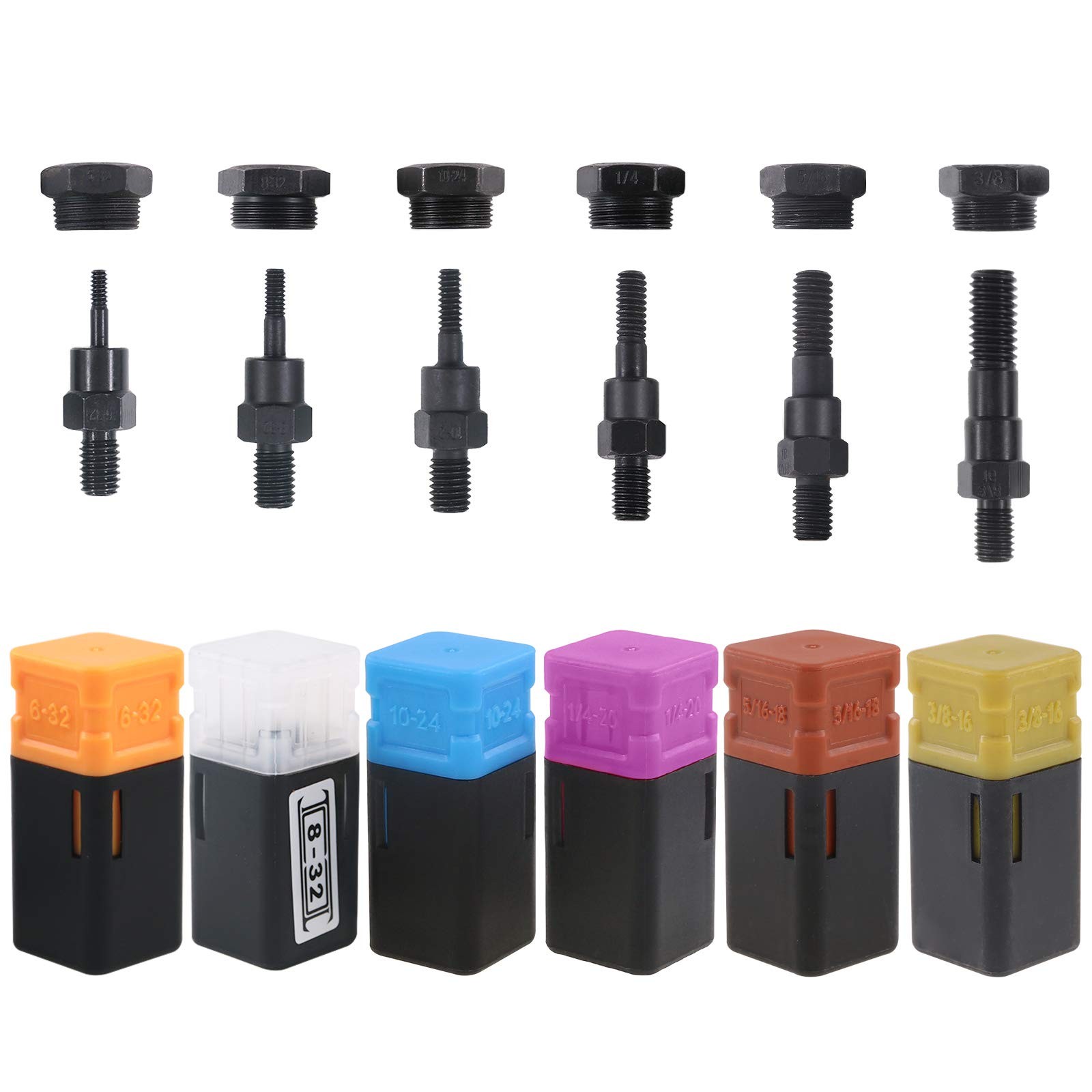 Assorted 6pcs Sae Rivet Nut Gun Mandrel And Nose Piece Riveter Tip Spare Part 63 Assorted 6pcs Sae Rivet Nut Gun Mandrel And Nose Piece Riveter Tip Spare Part 63