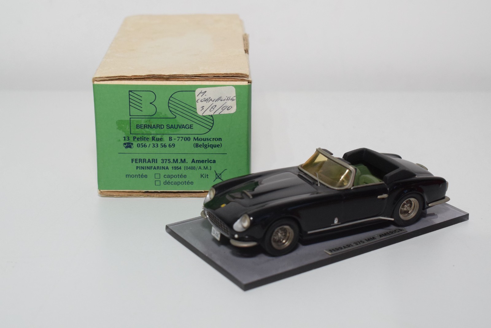 B100 1:43 AMR BERNARD SAUVAGE FERRARI 375 M.M. MM AMERICA PININFARINA 1954 NMIB