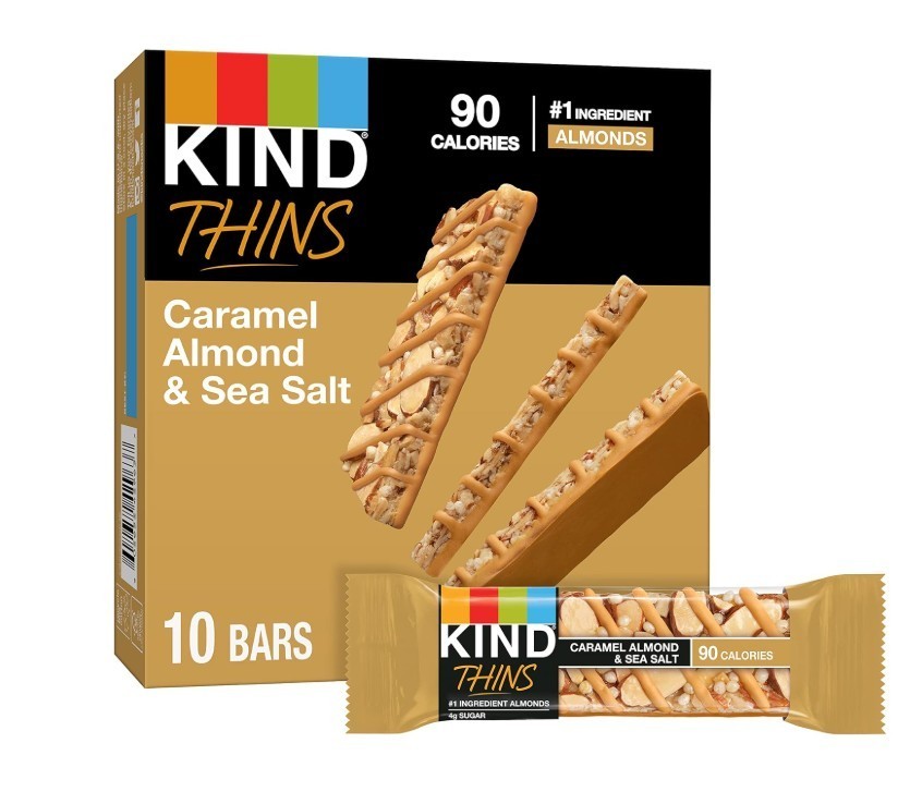 KIND THINS Caramel Almond & Sea Salt, Gluten Free, 100 Calories, 10 count Pack 1