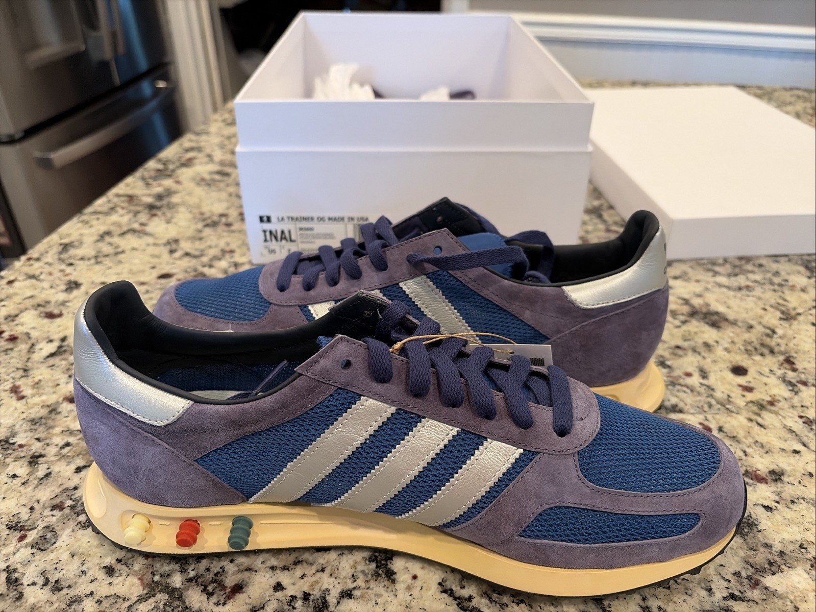 NEW Adidas LA Trainer OG \'Preloved Violet\' Sneakers, Size 10 Original Box & Bag