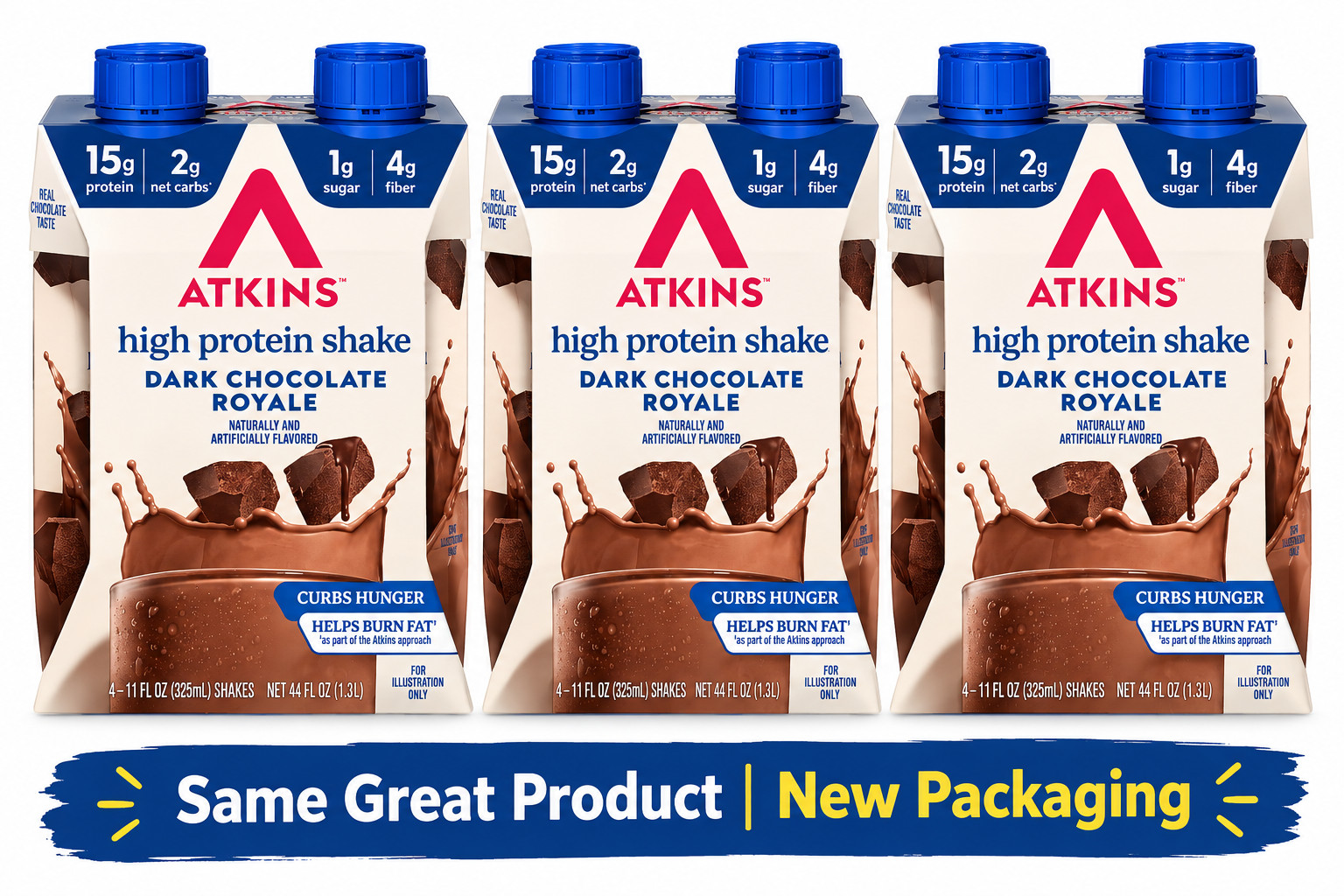 Atkins Dark Chocolate Royale Protein Shake, High Protein, Low Carb 12 Ct