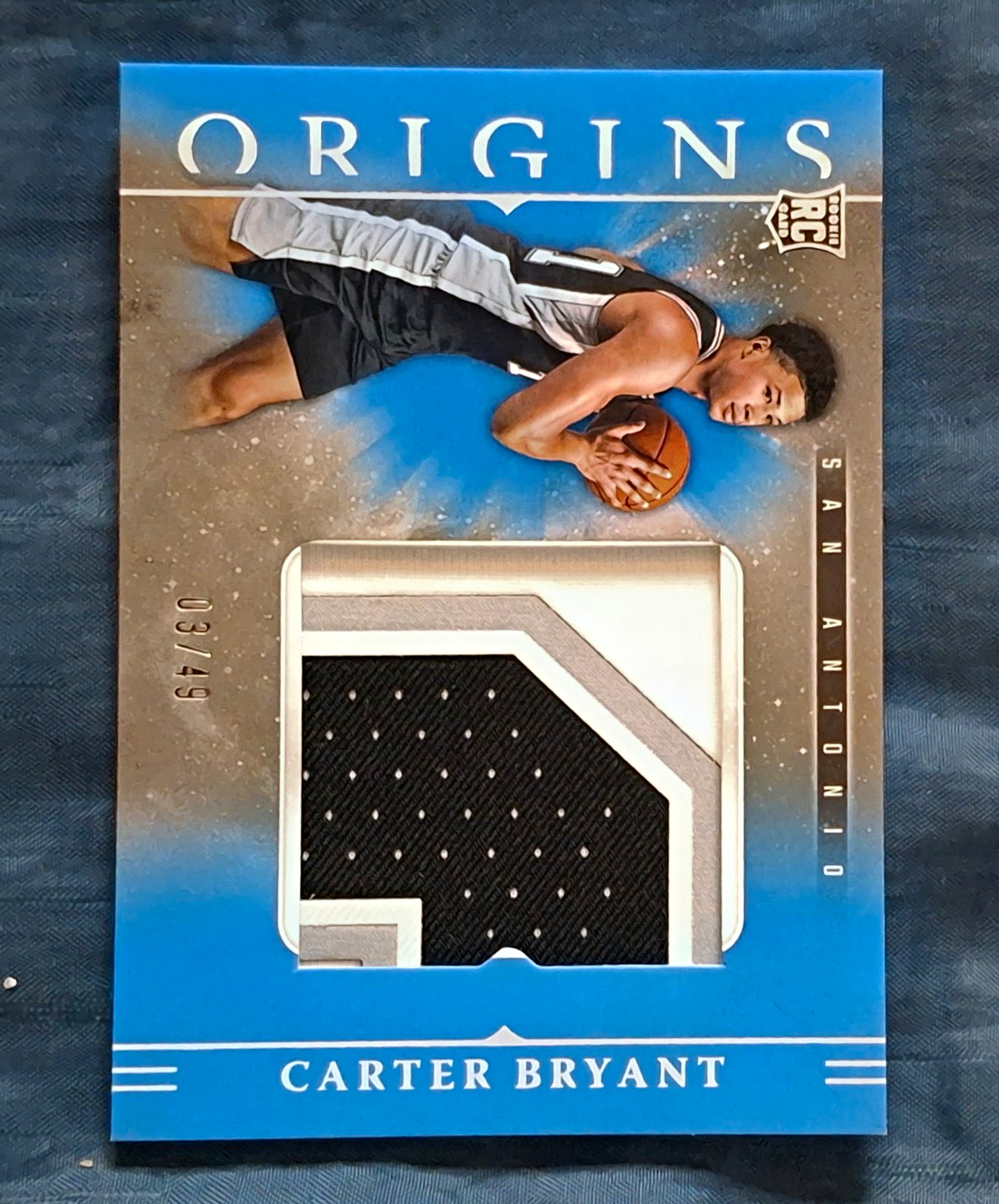 Panini 2025-26 Origins Carter Bryant Spurs RJJ-BRY Rookie Jumbo Jerseys /49