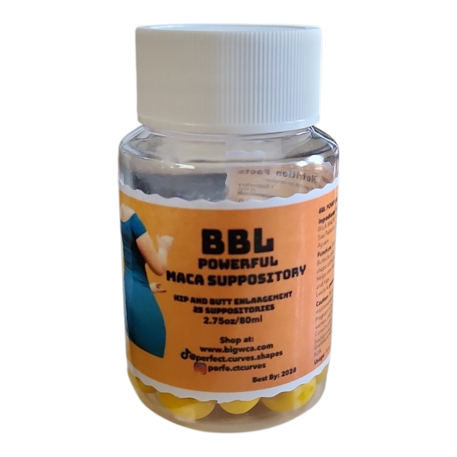 ONE WEEK RESULTS BBL POWERFUL MACA 25 SUPPOSITORIES 100% NATURAL 2.75oz. BBL