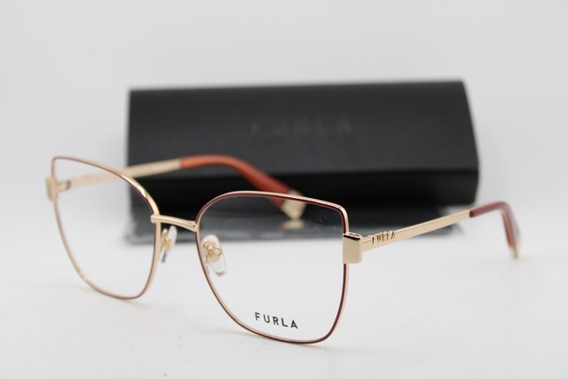 NEW FURLA VFU769 COL.0357 RED GOLD ORANGE AUTHENTIC EYEGLASSES 56-18 NEW FURLA VFU769 COL.0357 RED GOLD ORANGE AUTHENTIC EYEGLASSES 56-18