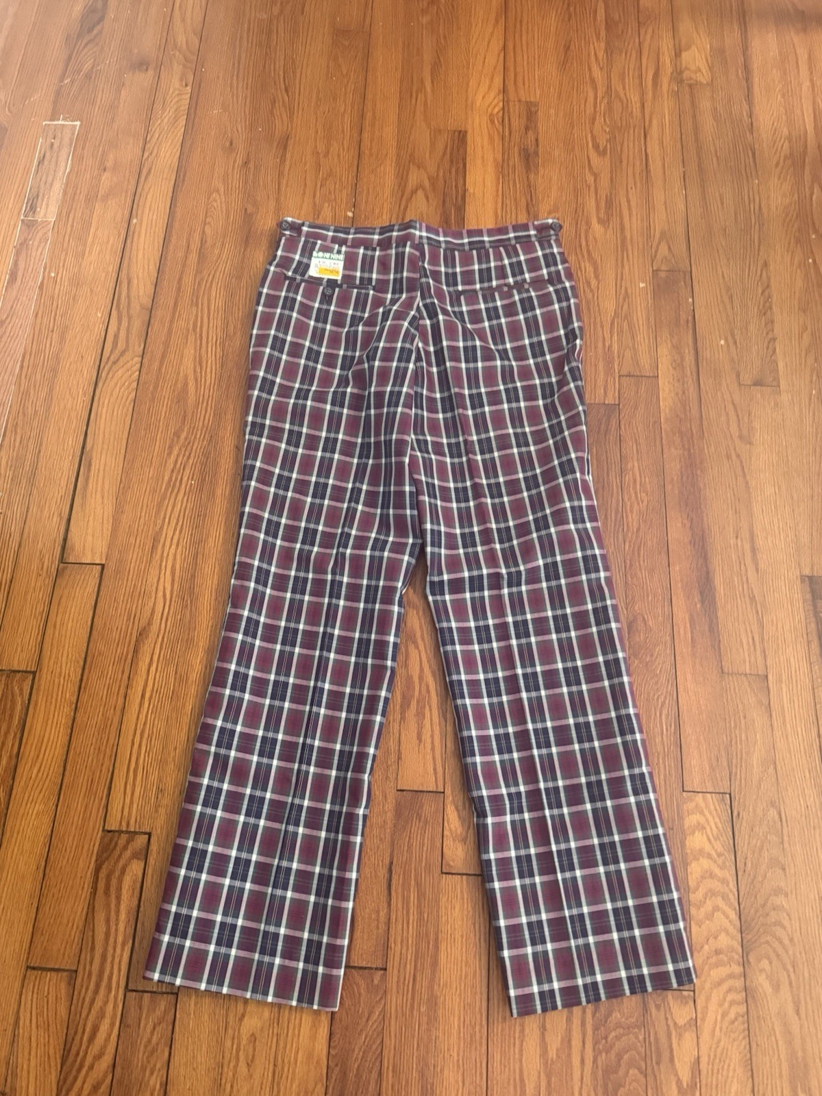 Rare Vintage 60s 70s Front Nine Golf Pants Plaid Trousers Slacks 33x30