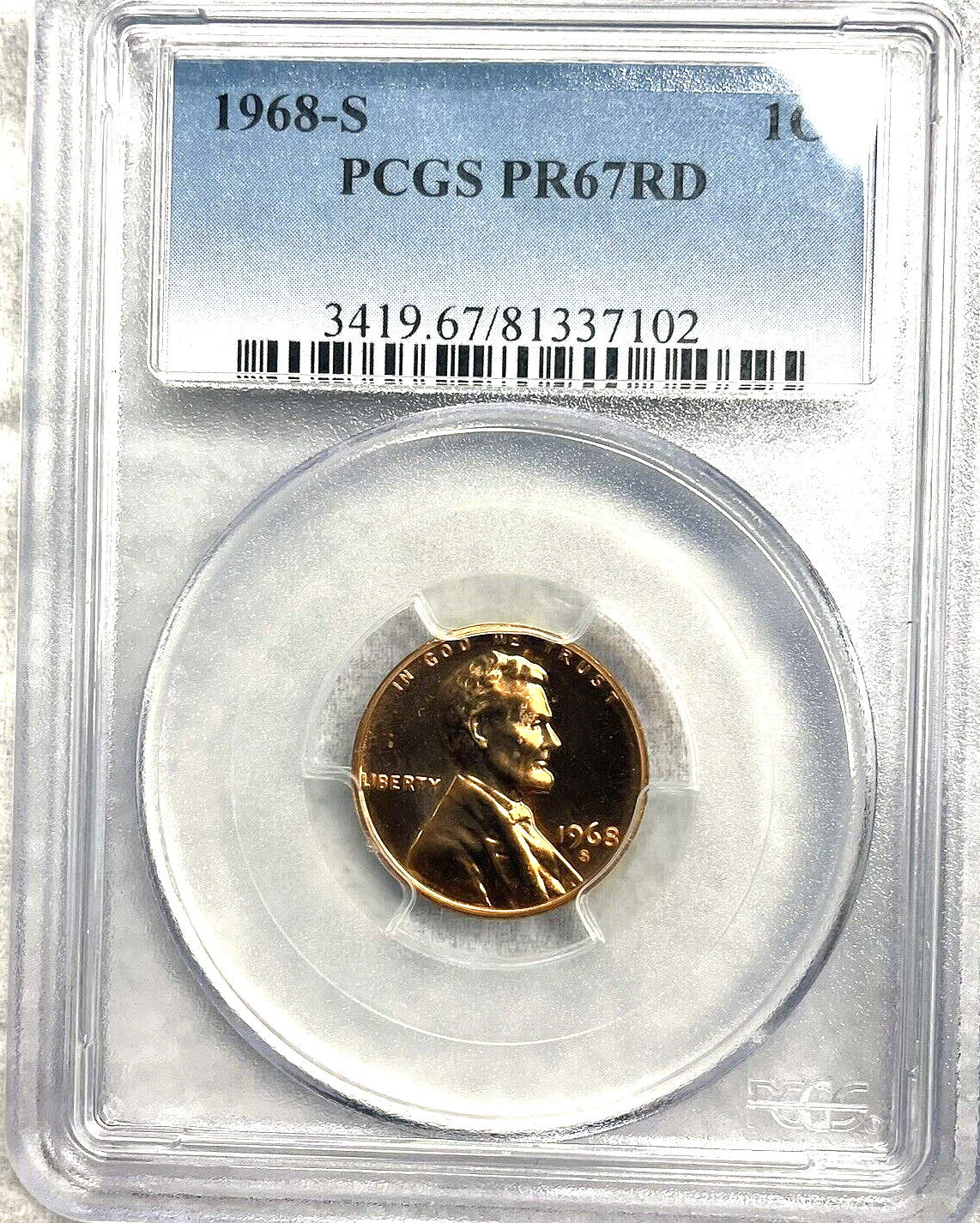 1968 S 1c Lincoln Cent PCGS PR 67 RD Pay attention to this one. 1968 S 1c Lincoln Cent PCGS PR 67 RD Pay attention to this one.