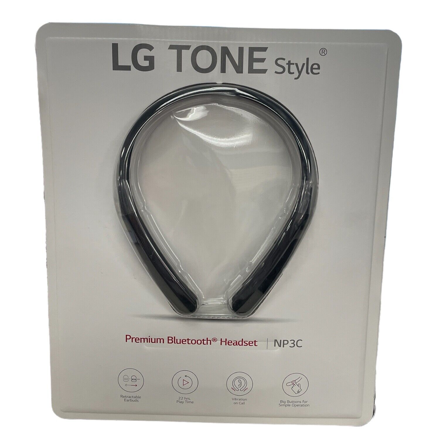 *Distressed PKG* LG TONE NP3C Wireless Stereo Headset with Retractable Earbuds