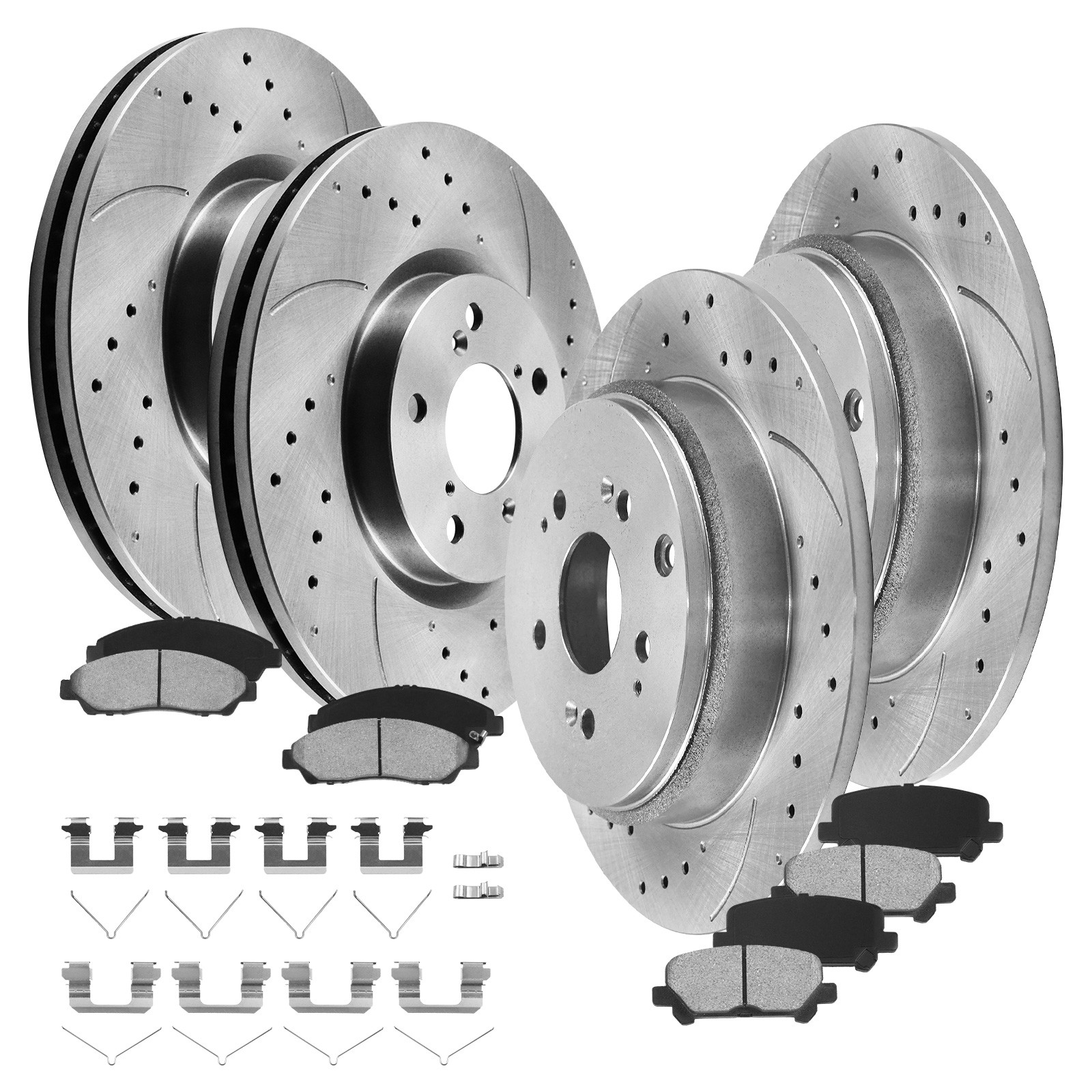 330MM Front Rear Drilled Slotted Brake Rotors Ceramic Pads for Honda Pilot 3.5L 330MM Front Rear Drilled Slotted Brake Rotors Ceramic Pads for Honda Pilot 3.5L