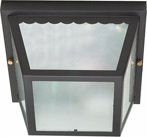 Nuvo 60/473 Metal Frame Carport Flush Mount with Textured Frosted Glass, Black Nuvo 60/473 Metal Frame Carport Flush Mount with Textured Frosted Glass, Black