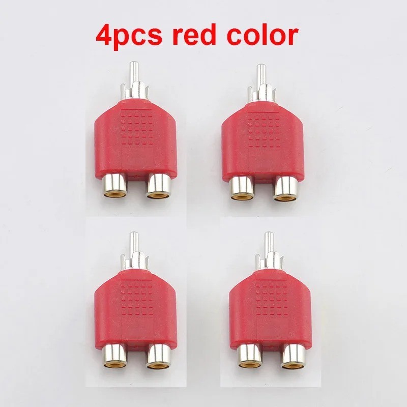 4Pc/lot RCA Connector Y Splitter AV Audio Video Plug Converter 1Male to 2Female