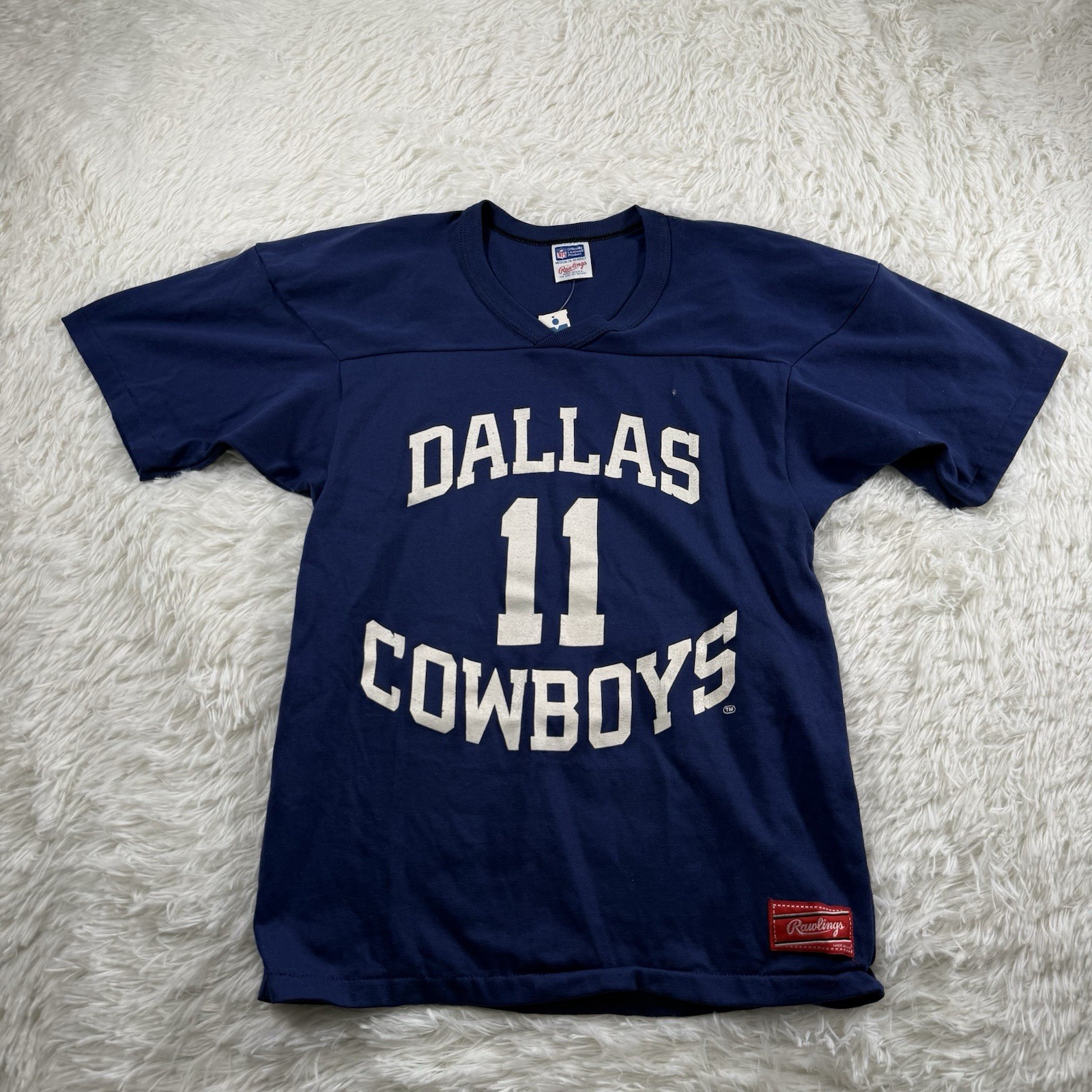 Vintage Dallas Cowboys Rawlings Shirt Adult Medium #11 NFL Script Logo 90s Tee
