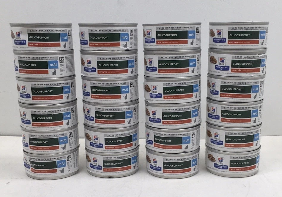 24x HILL\'S WET CAT FOOD M/D GLUCOSUPPORT WITH LIVER 5.5oz EACH BB2028 24x HILL\'S WET CAT FOOD M/D GLUCOSUPPORT WITH LIVER 5.5oz EACH BB2028