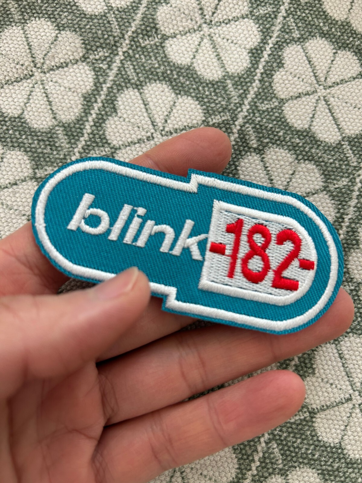 Blink 182 Patch Rock Pop Heavy Metal Music Embroidered Iron On pill logo enema
