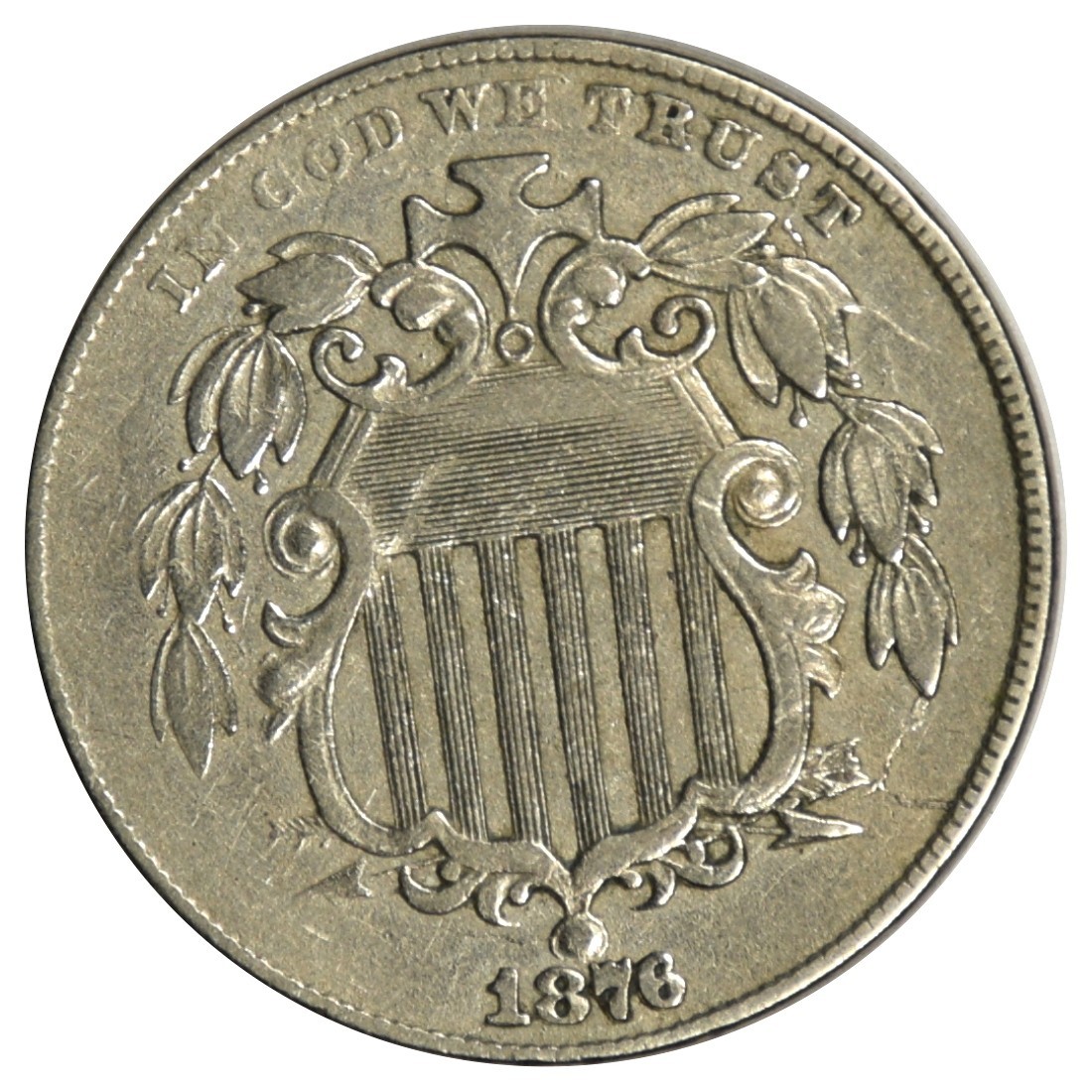 1876 SHILED NICKEL ~ BOLD XF 1876 SHILED NICKEL ~ BOLD XF