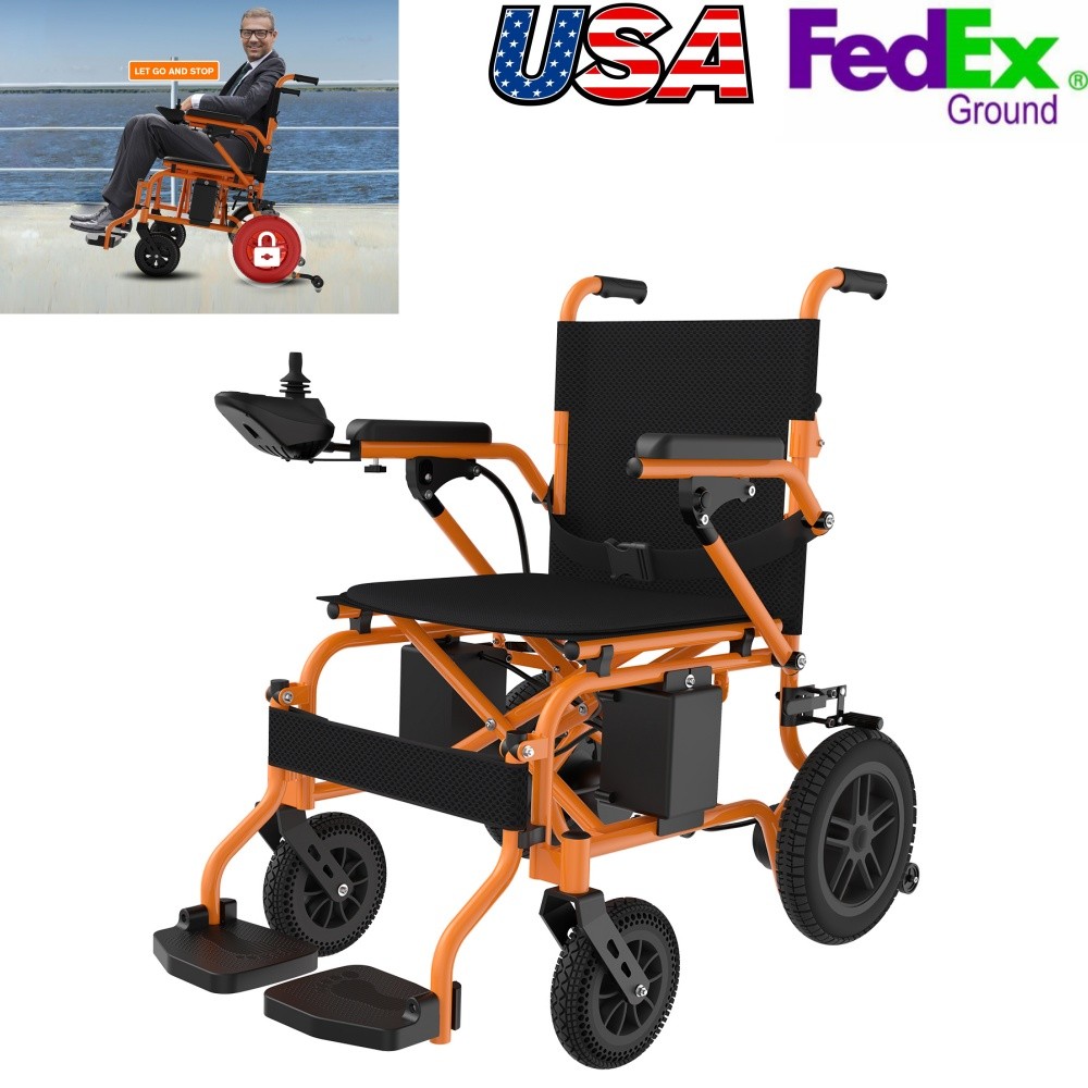 Foldable Lightweight Electric Intelligent Wheelchair Mobility Powerchair Adults