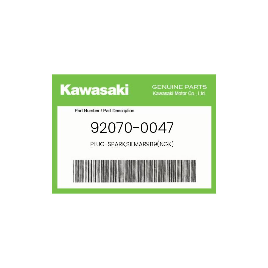Kawasaki Genuine Plug-Spark,Silmar9B9(Ngk) - 92070-0047