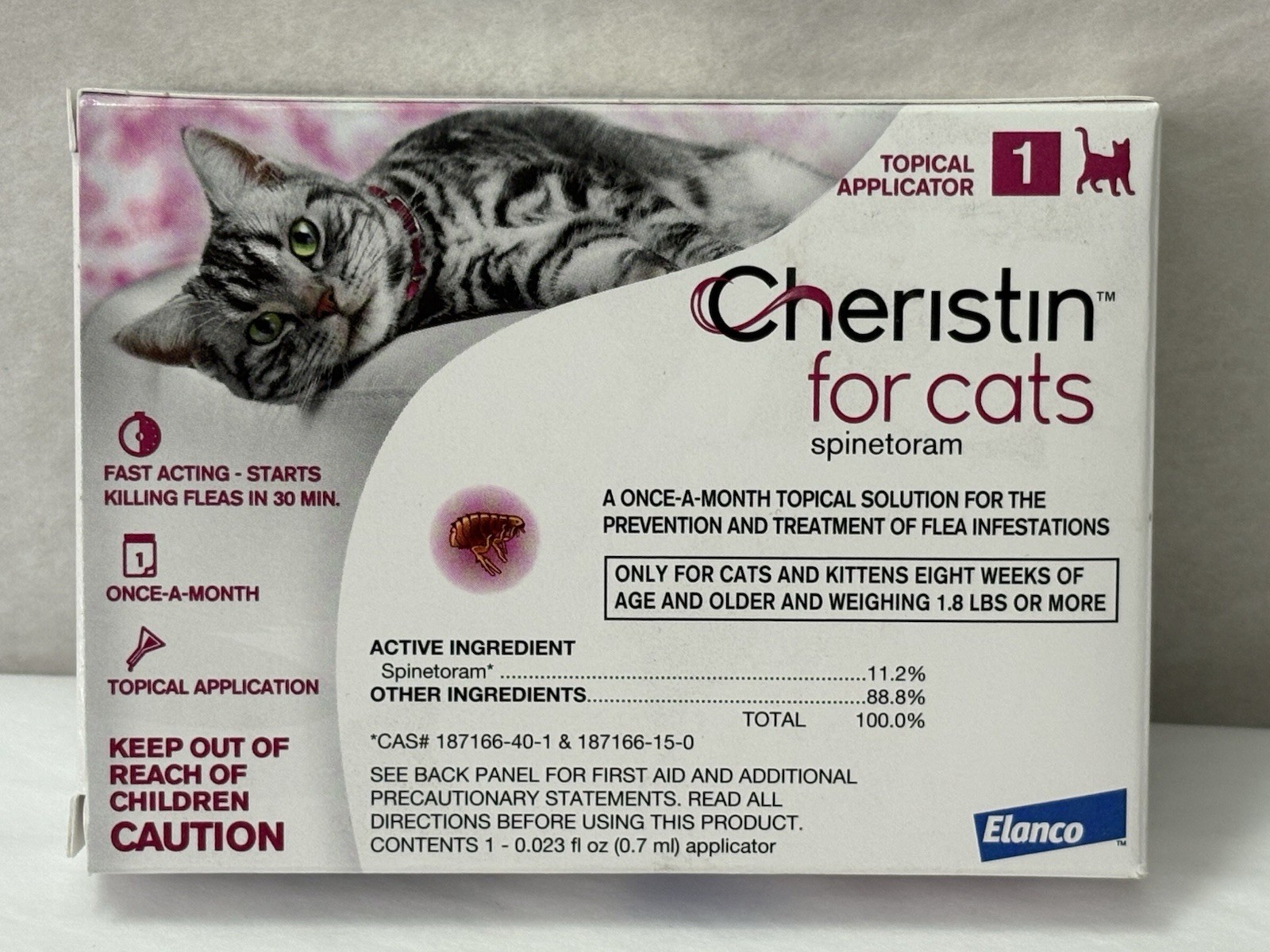 New Cheristin Flea Treatment & Prevention for Cats | Fast acting 1 Application New Cheristin Flea Treatment & Prevention for Cats | Fast acting 1 Application