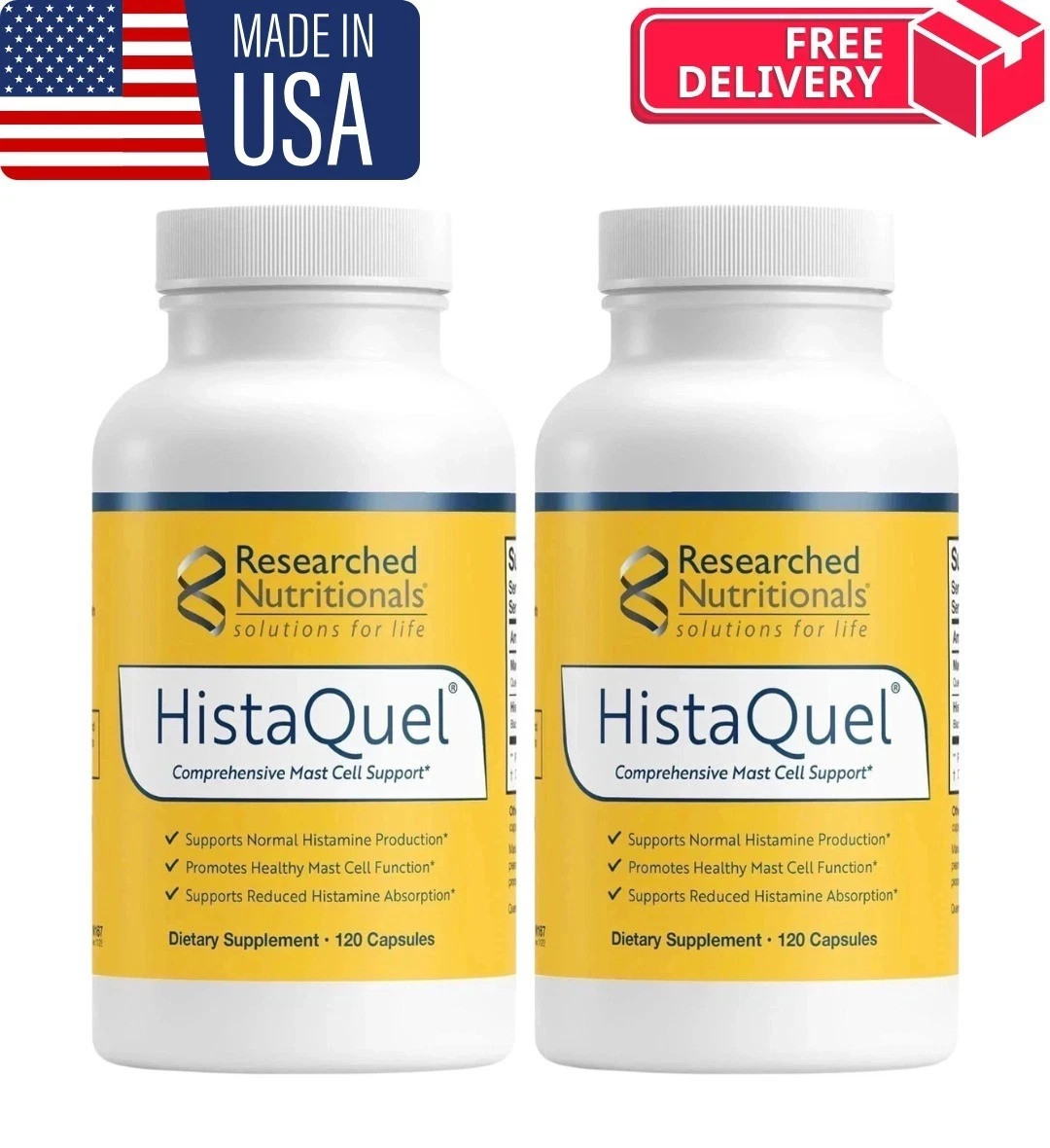 2 Pack HistaQuel Mast Cell & Histamine Support Capsules 120 2 Pack HistaQuel Mast Cell & Histamine Support Capsules 120