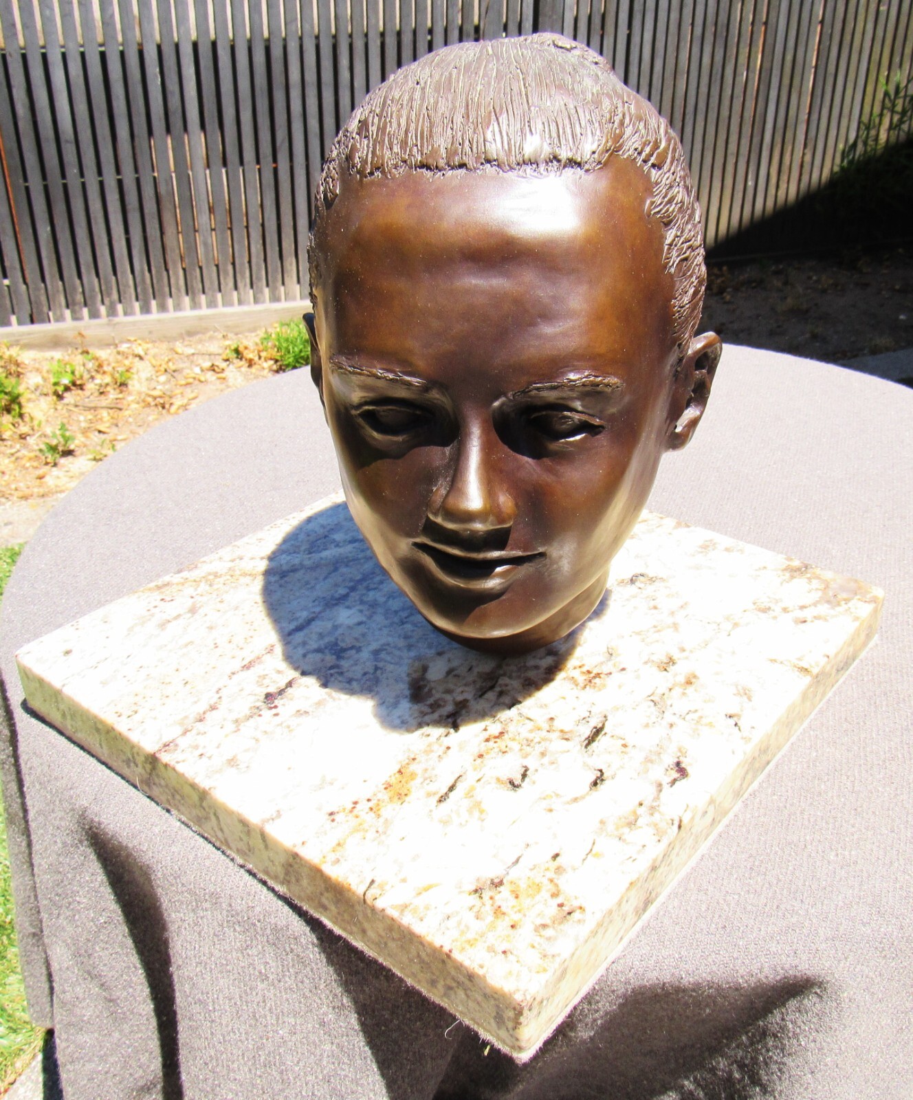 Vintage Bronze Metal Sculpture Portrait Pretty Woman Female Model Life Size Head Vintage Bronze Metal Sculpture Portrait Pretty Woman Female Model Life Size Head