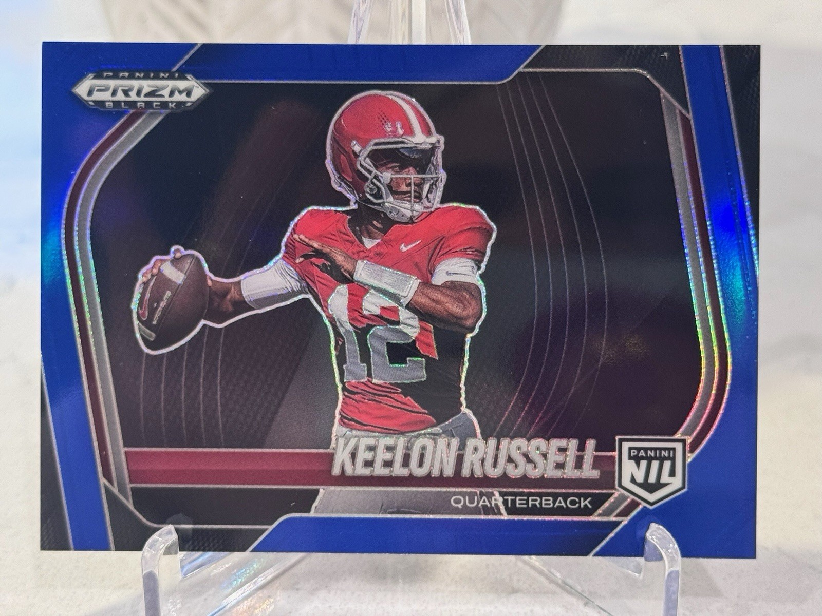 2025 Panini Prizm Black - Prospects Extended Keelon Russell #181 Blue Prizm /199 2025 Panini Prizm Black - Prospects Extended Keelon Russell #181 Blue Prizm /199