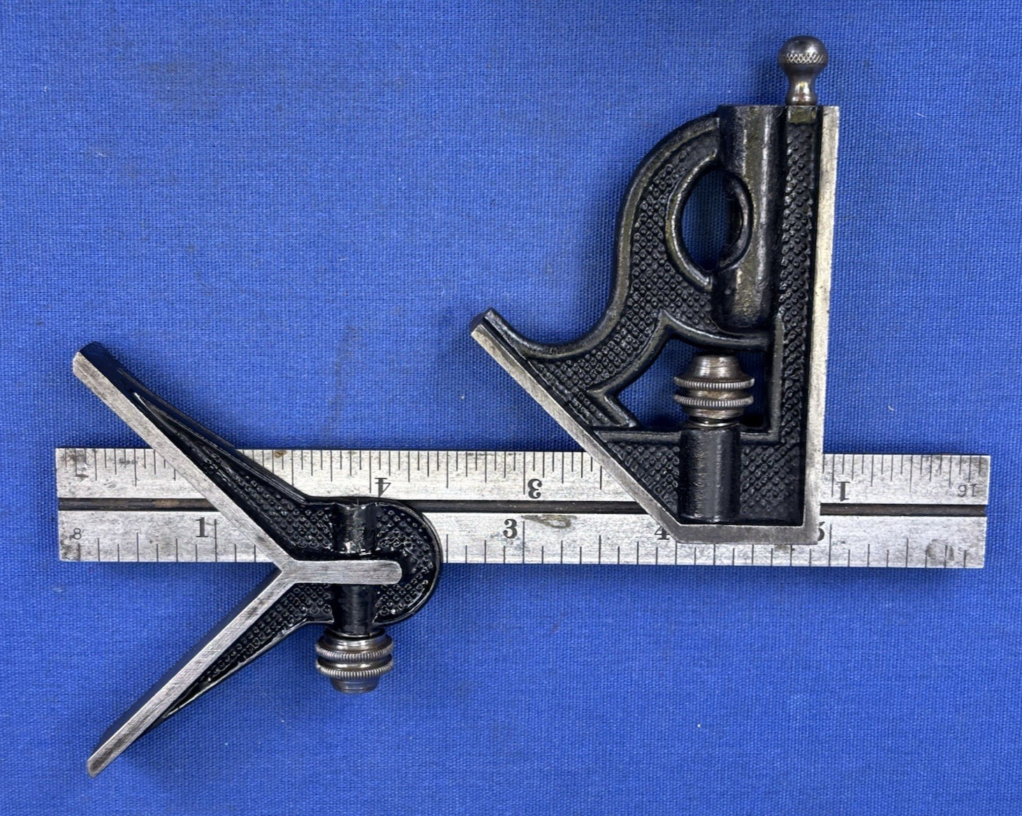 Vintage Starrett Combination Square + Center Head & No. 4 6 Vintage Starrett Combination Square + Center Head & No. 4 6